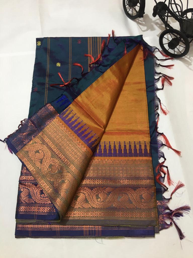 Banana Silk Korvai Pattern Saree