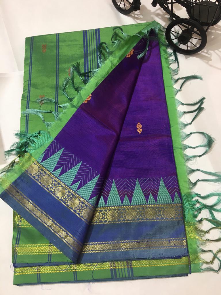 Banana Silk Korvai Pattern Saree