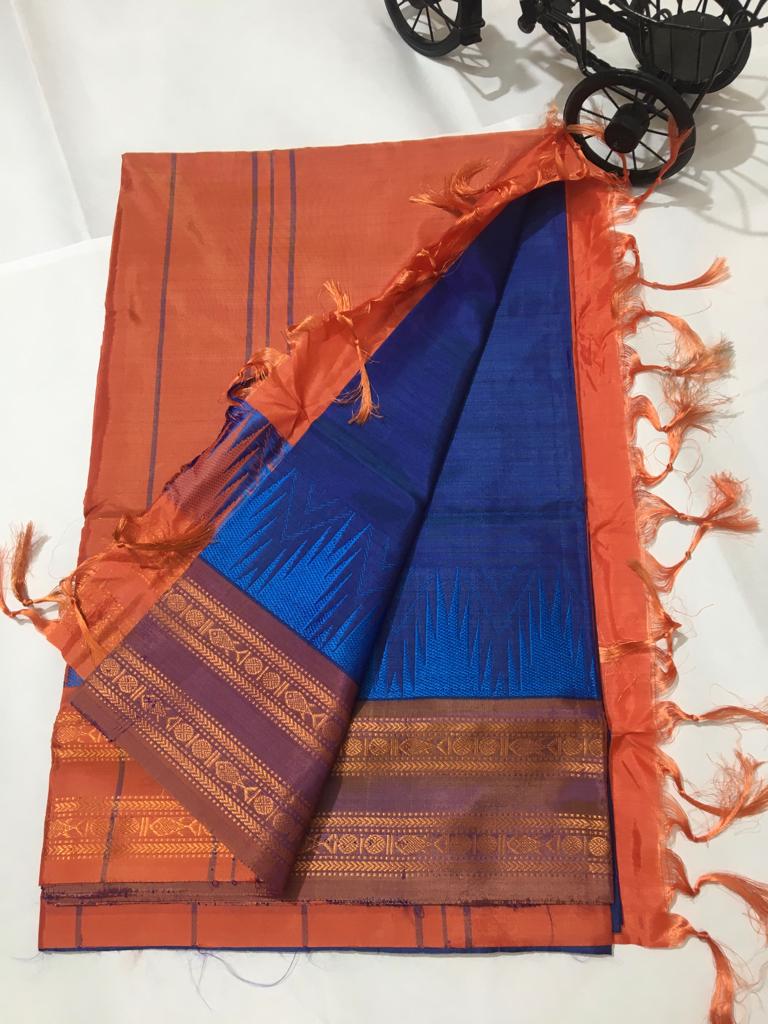 Banana Silk Korvai Pattern Saree