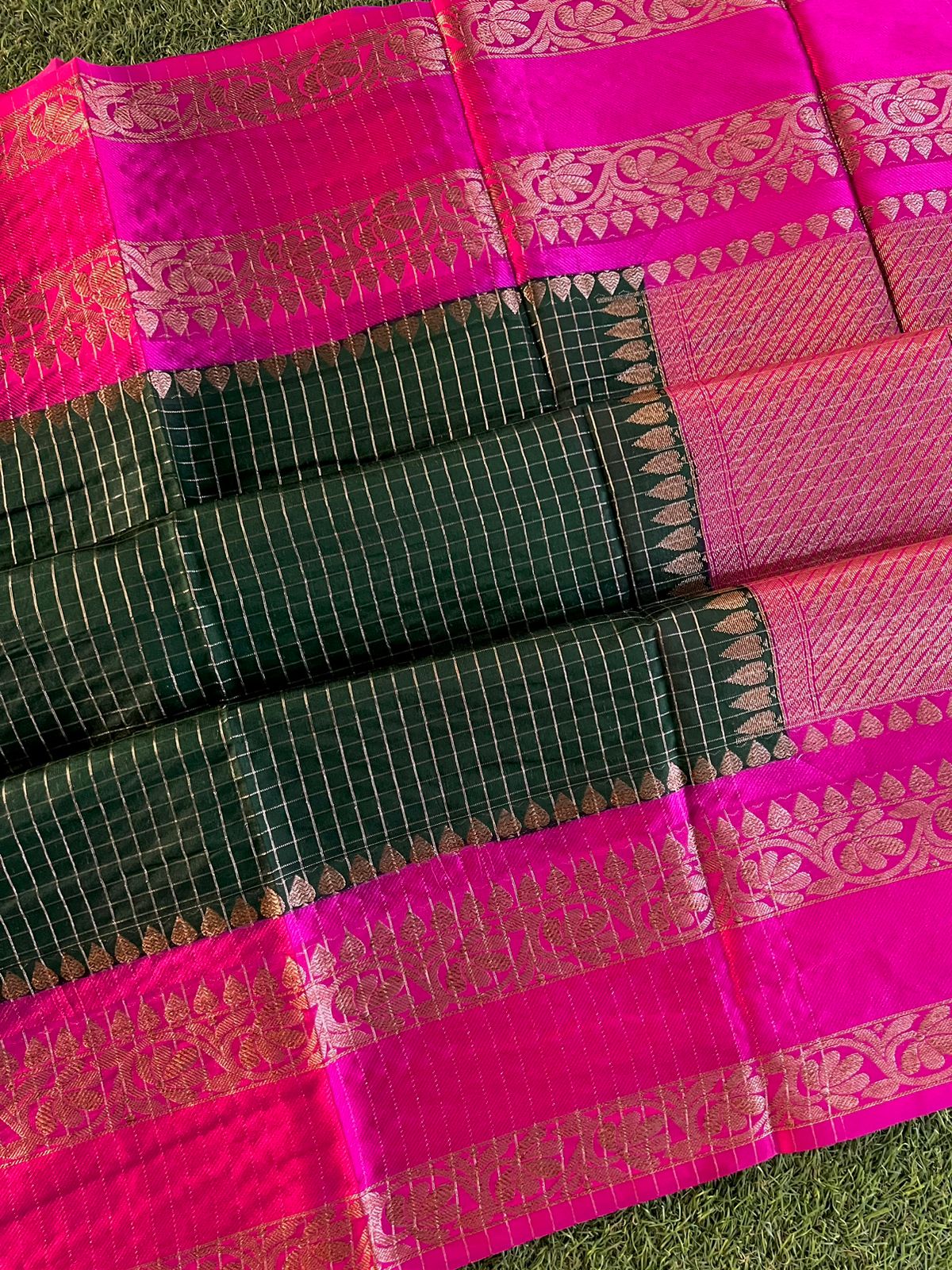 Vairaoosi and kattam pattern soft banarasi dupion silk saree