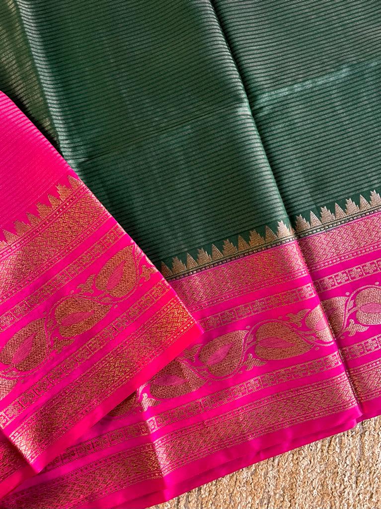 Vairaoosi and kattam pattern soft banarasi dupion silk saree