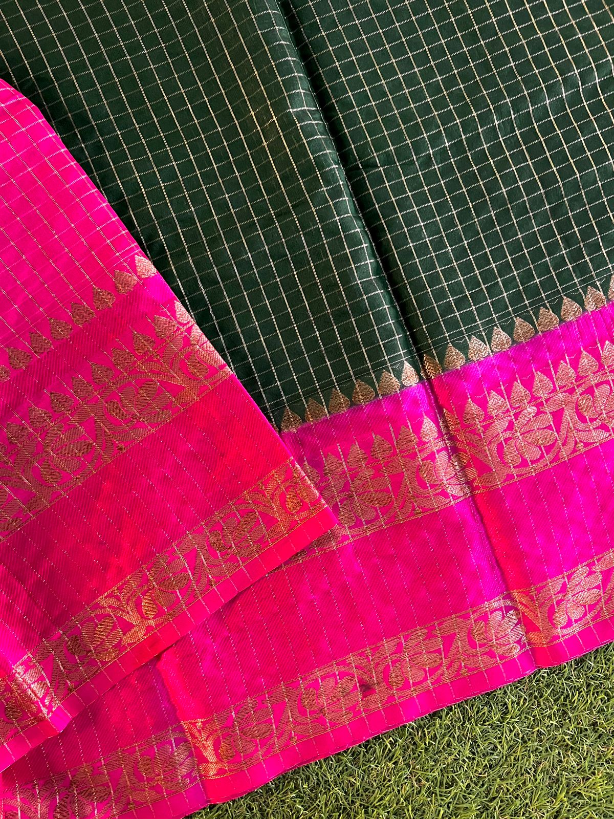 Vairaoosi and kattam pattern soft banarasi dupion silk saree