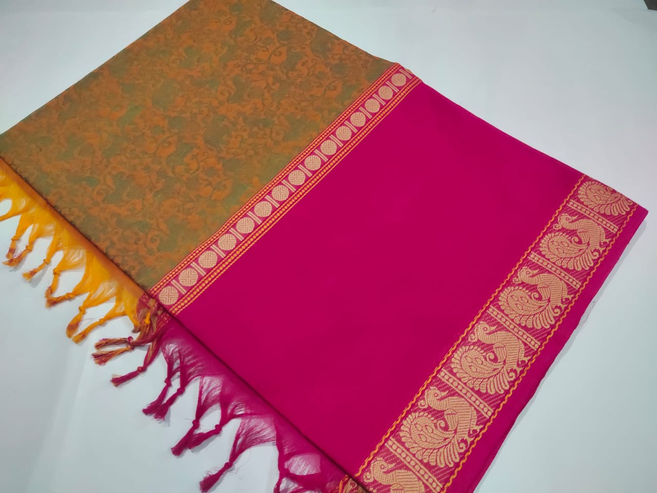 Vanasingaram kanchi cotton 100 count saree