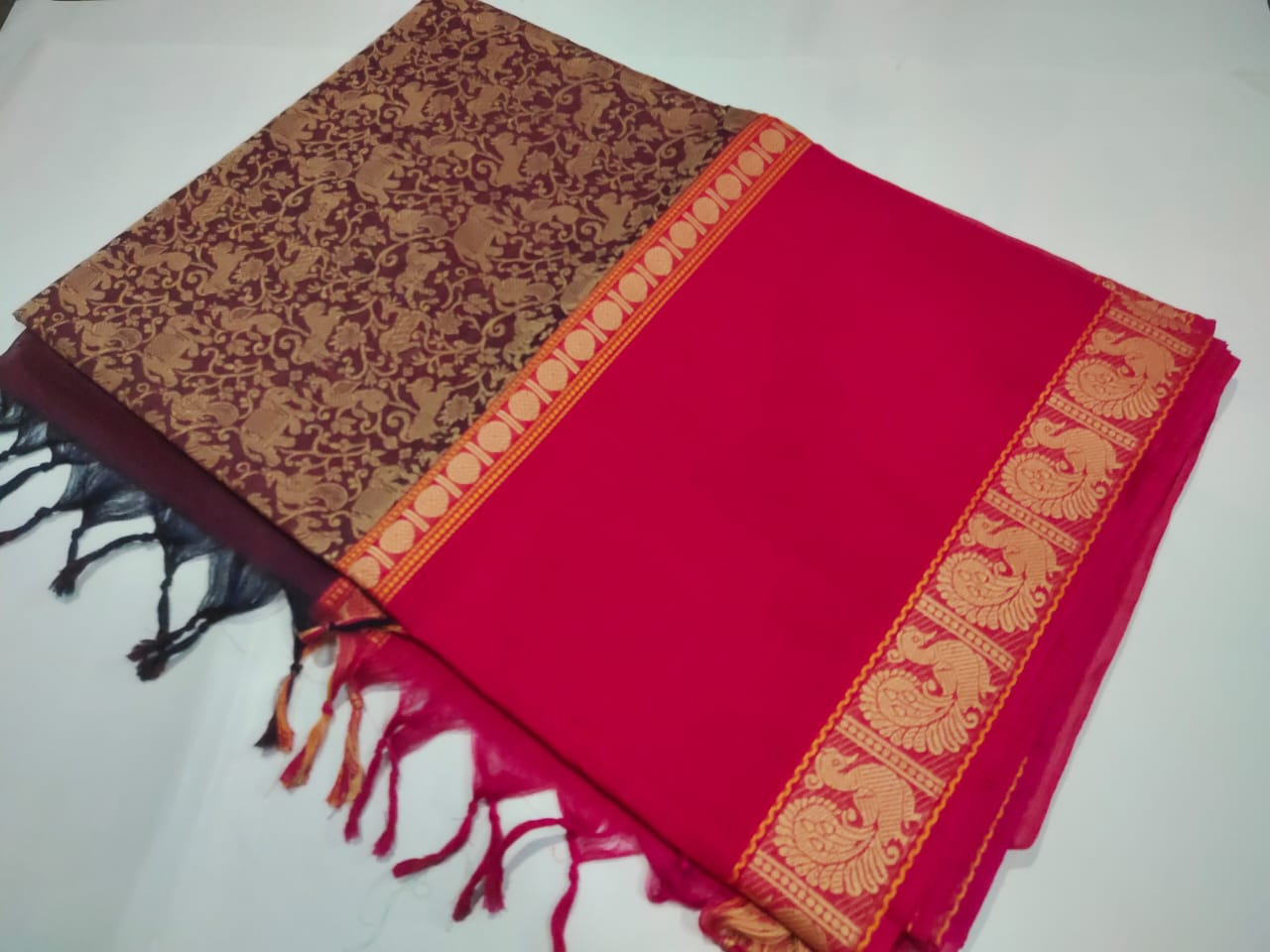 Vanasingaram kanchi cotton 100 count saree