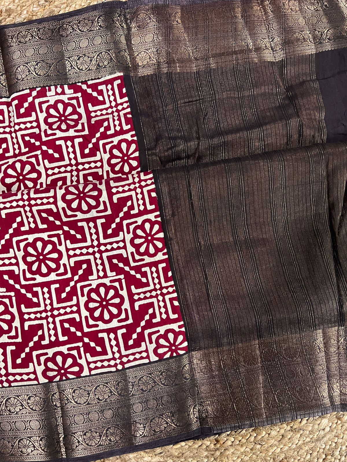 Viscose Printed Silk Saree