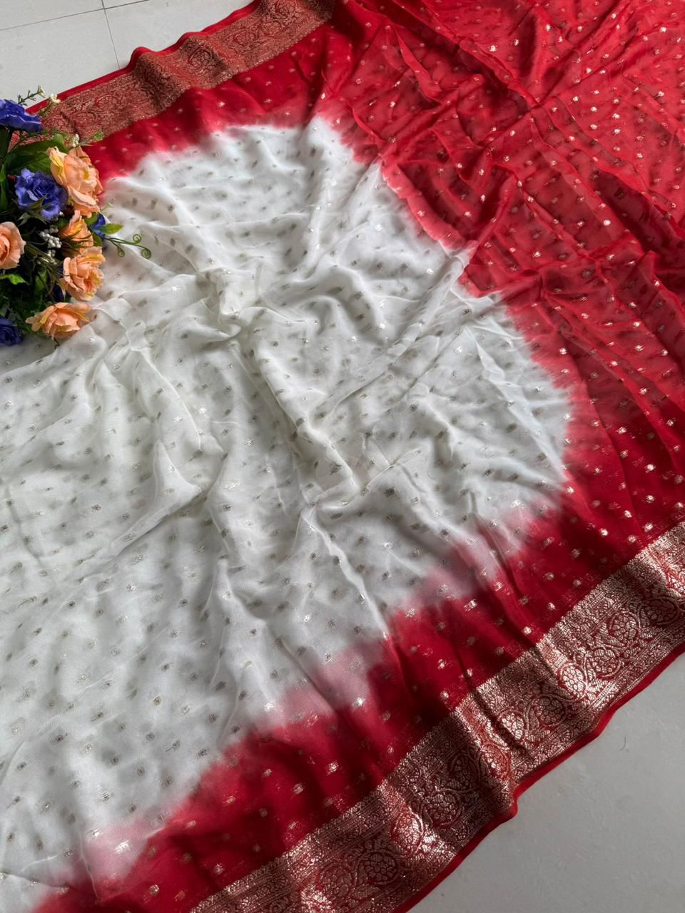 Durga Pooja Special Viscose Georgette Saree