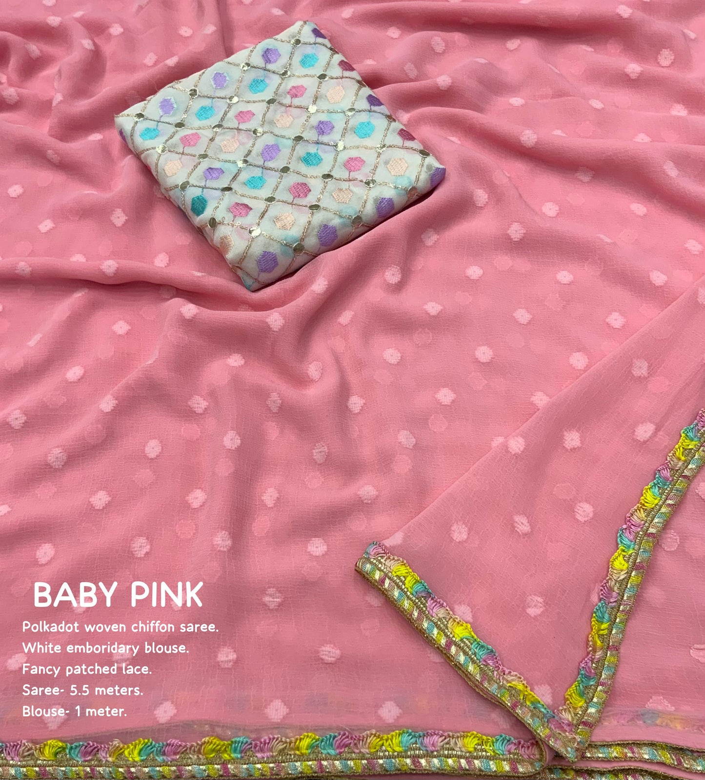 Wrinkle Chiffon Soft Saree
