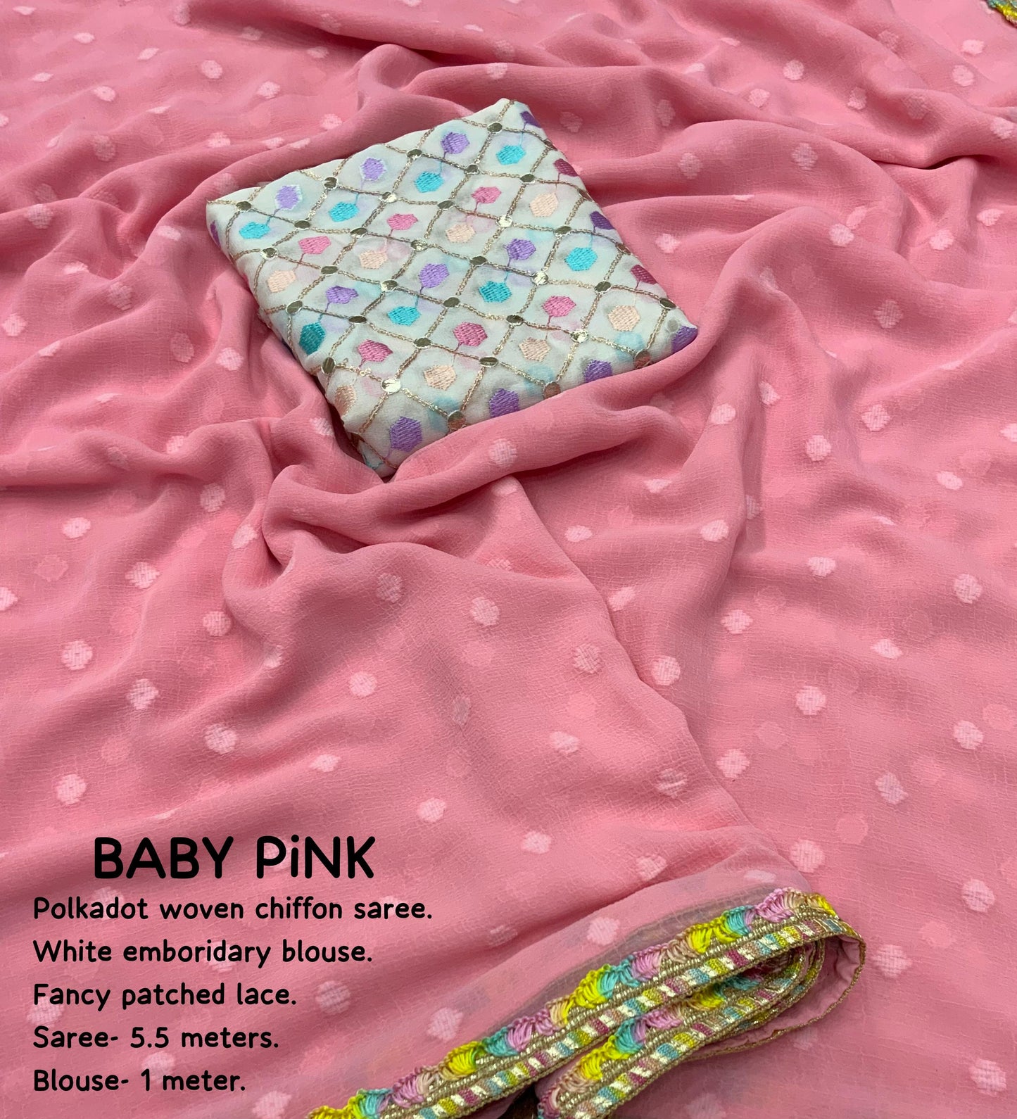 Wrinkle Chiffon Soft Saree