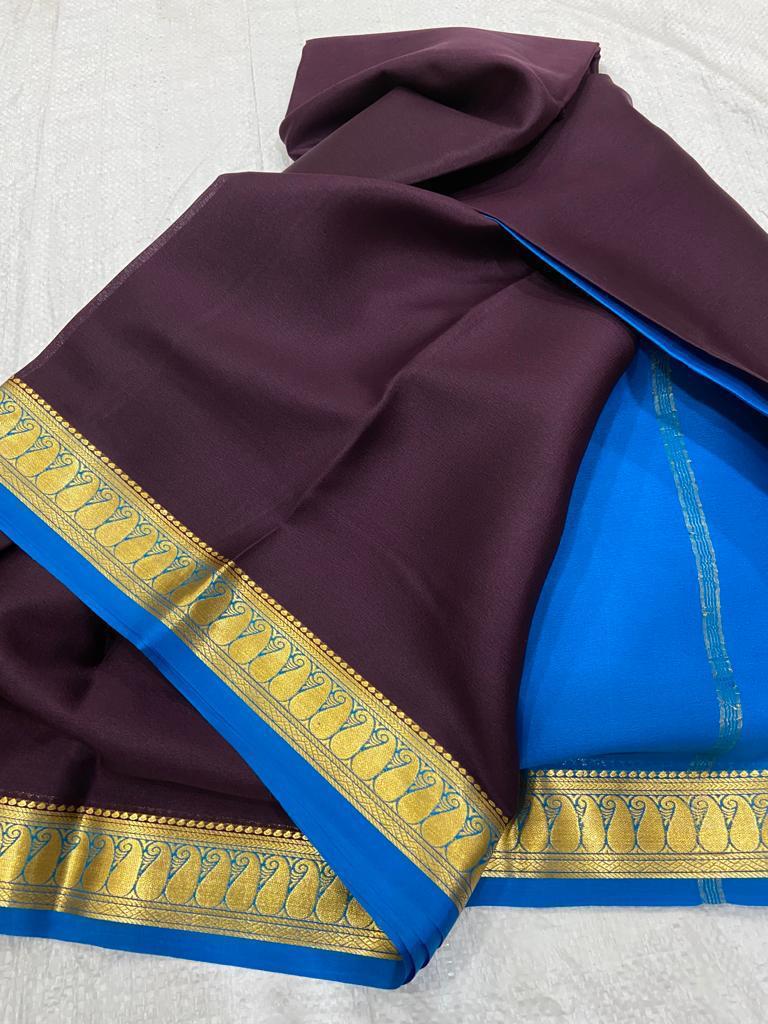 Pure mysore crepe silk 60 count saree