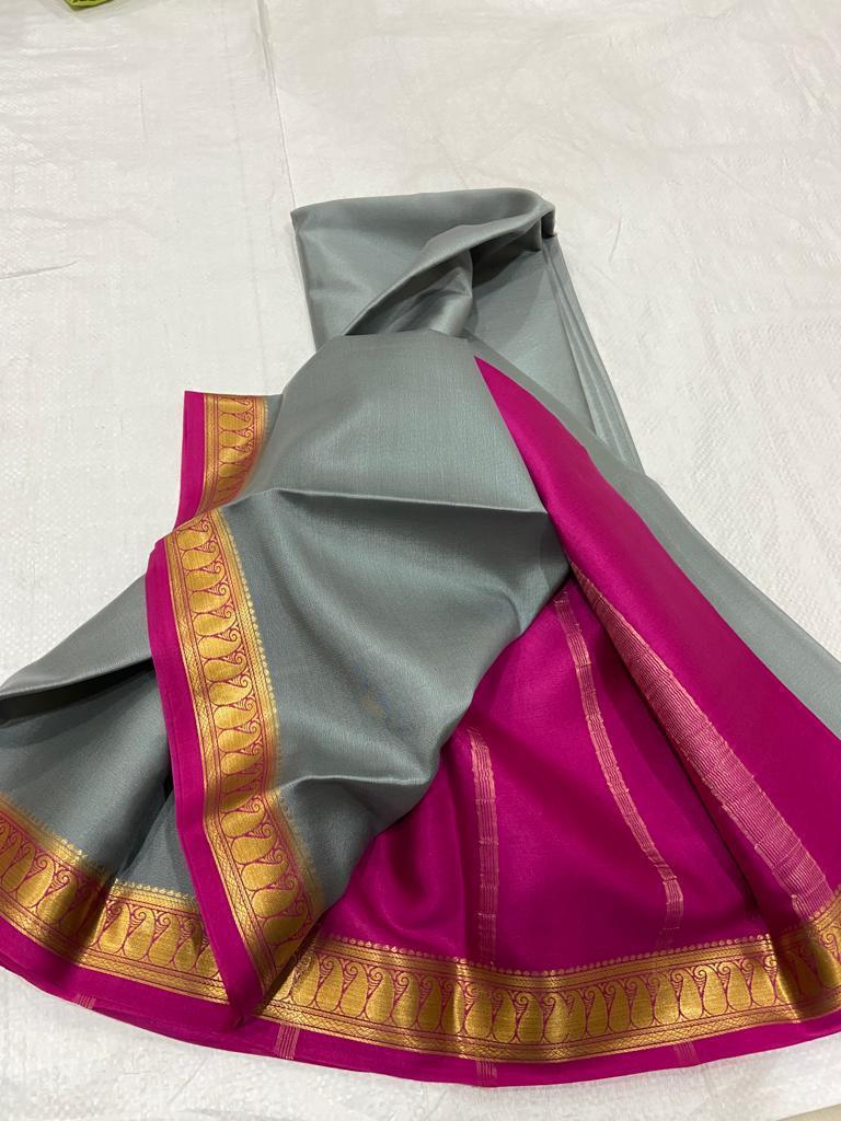 Pure mysore crepe silk 60 count saree