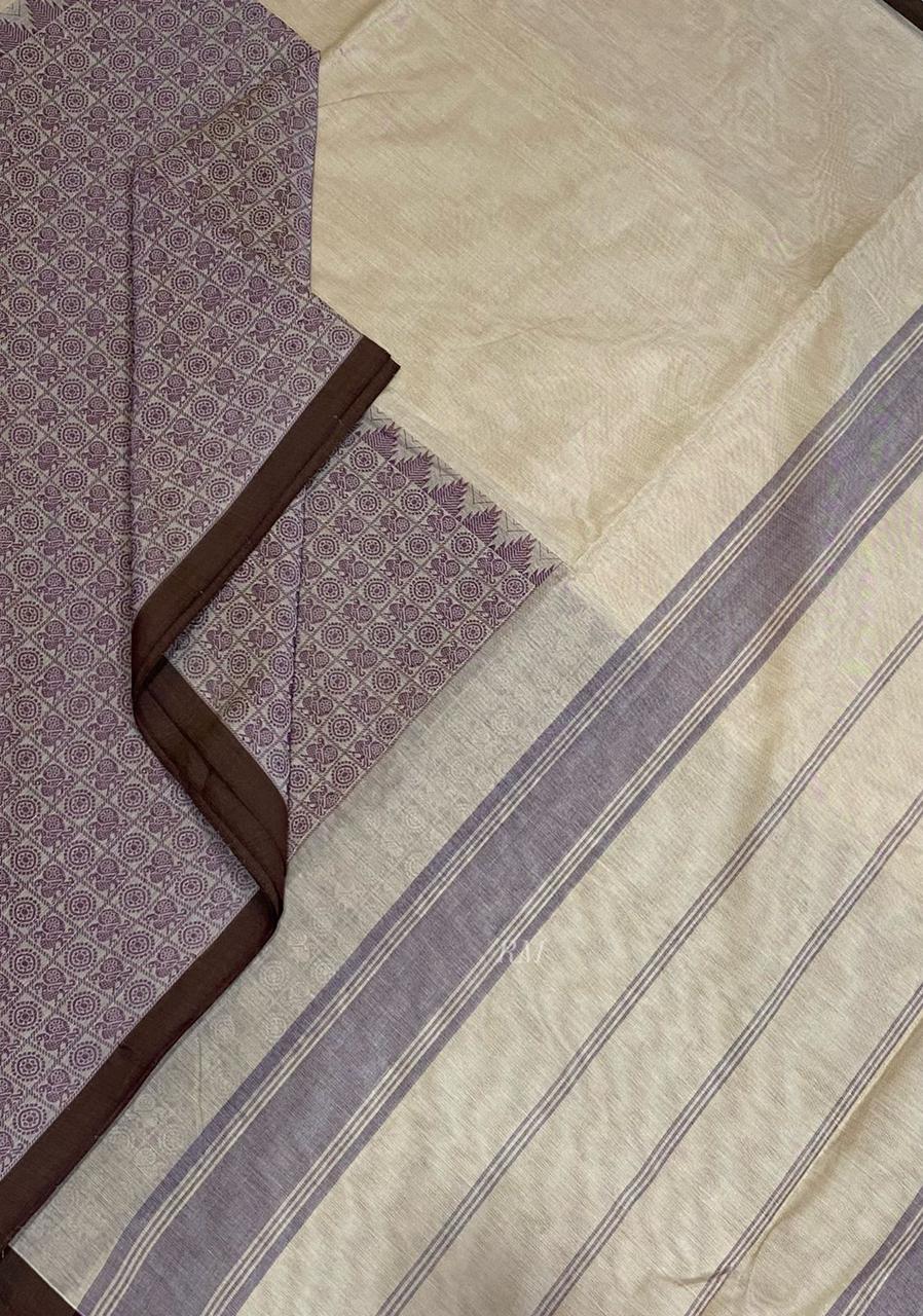 Half and half 1000 butta chettinad cotton saree - Vannamayil Fashions