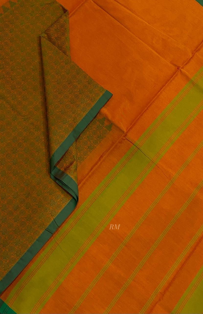 Half and half 1000 butta chettinad cotton saree - Vannamayil Fashions
