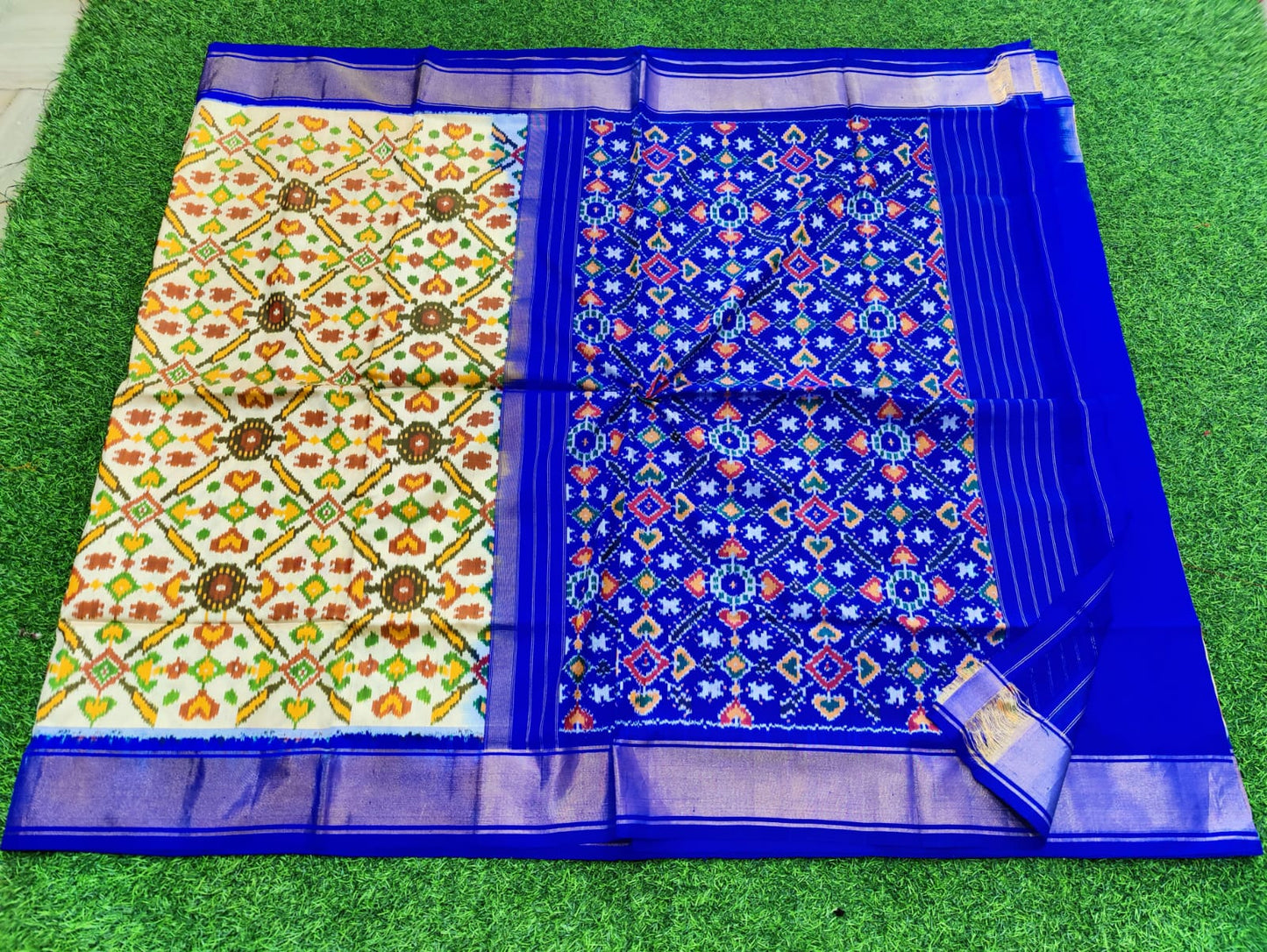 Ikkat pure silk saree - Vannamayil Fashions