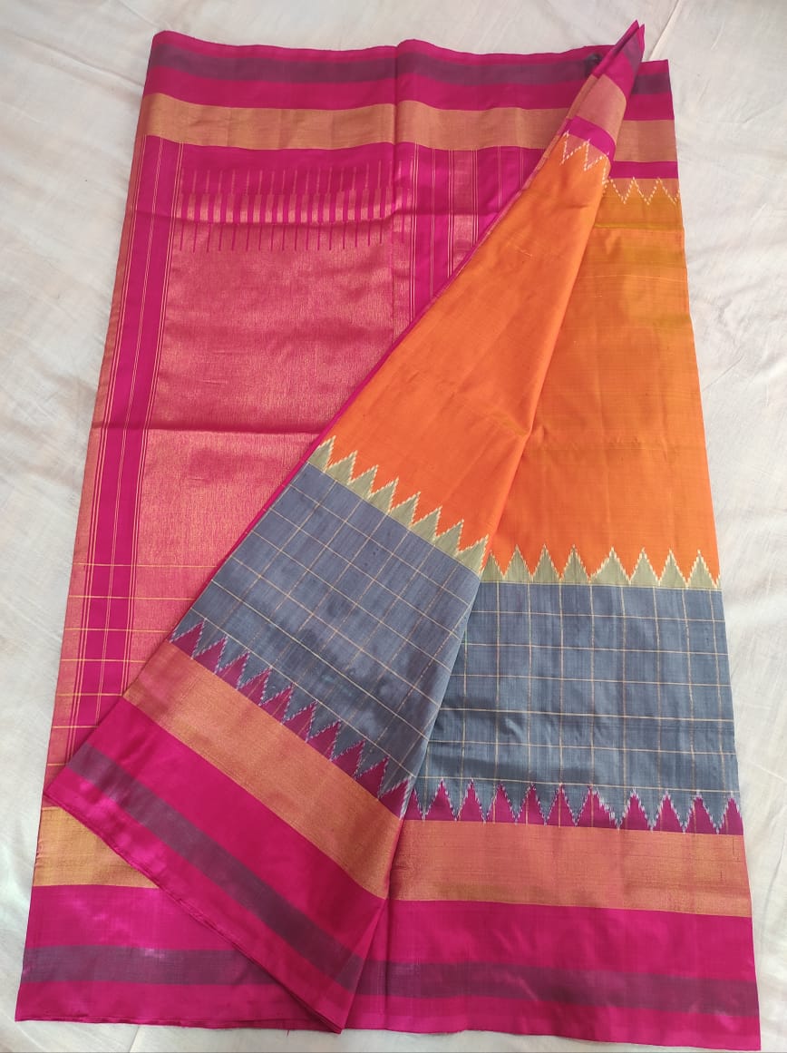 Ikkat pure silk saree - Vannamayil Fashions
