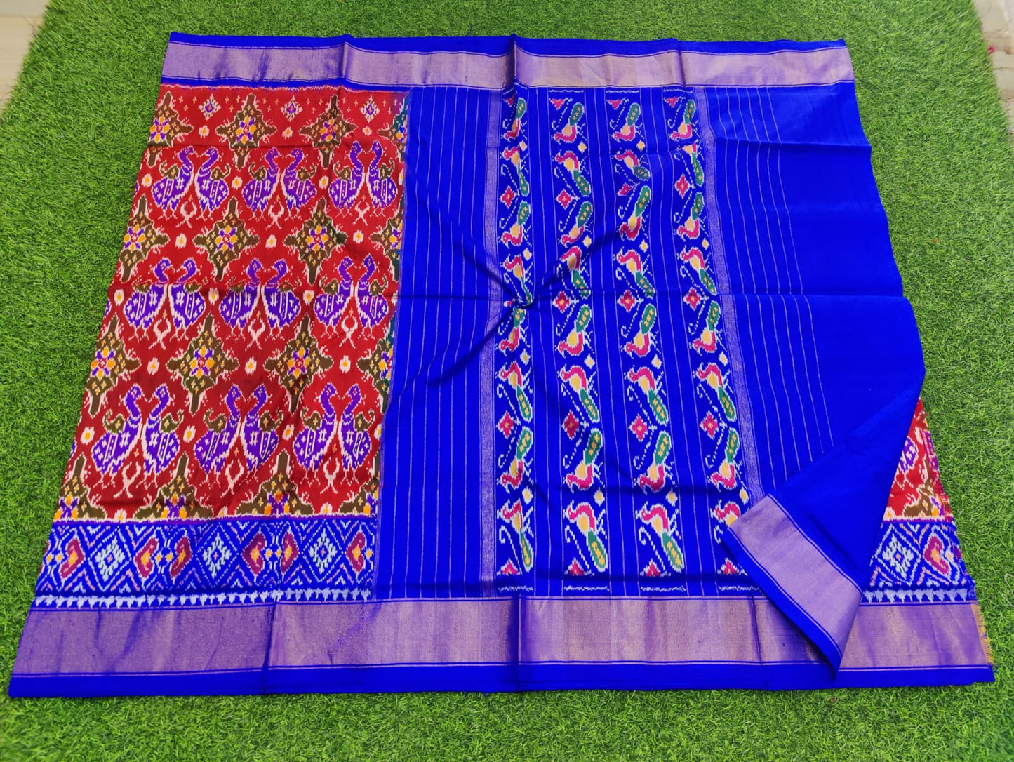Ikkat pure silk saree - Vannamayil Fashions