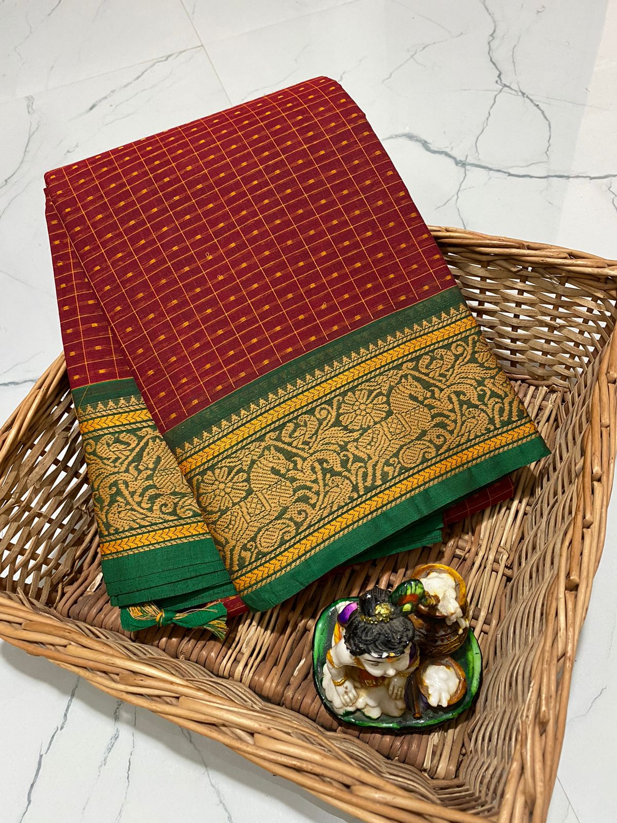 Kanchi cotton mini 1000 butta worked on saree - Vannamayil Fashions