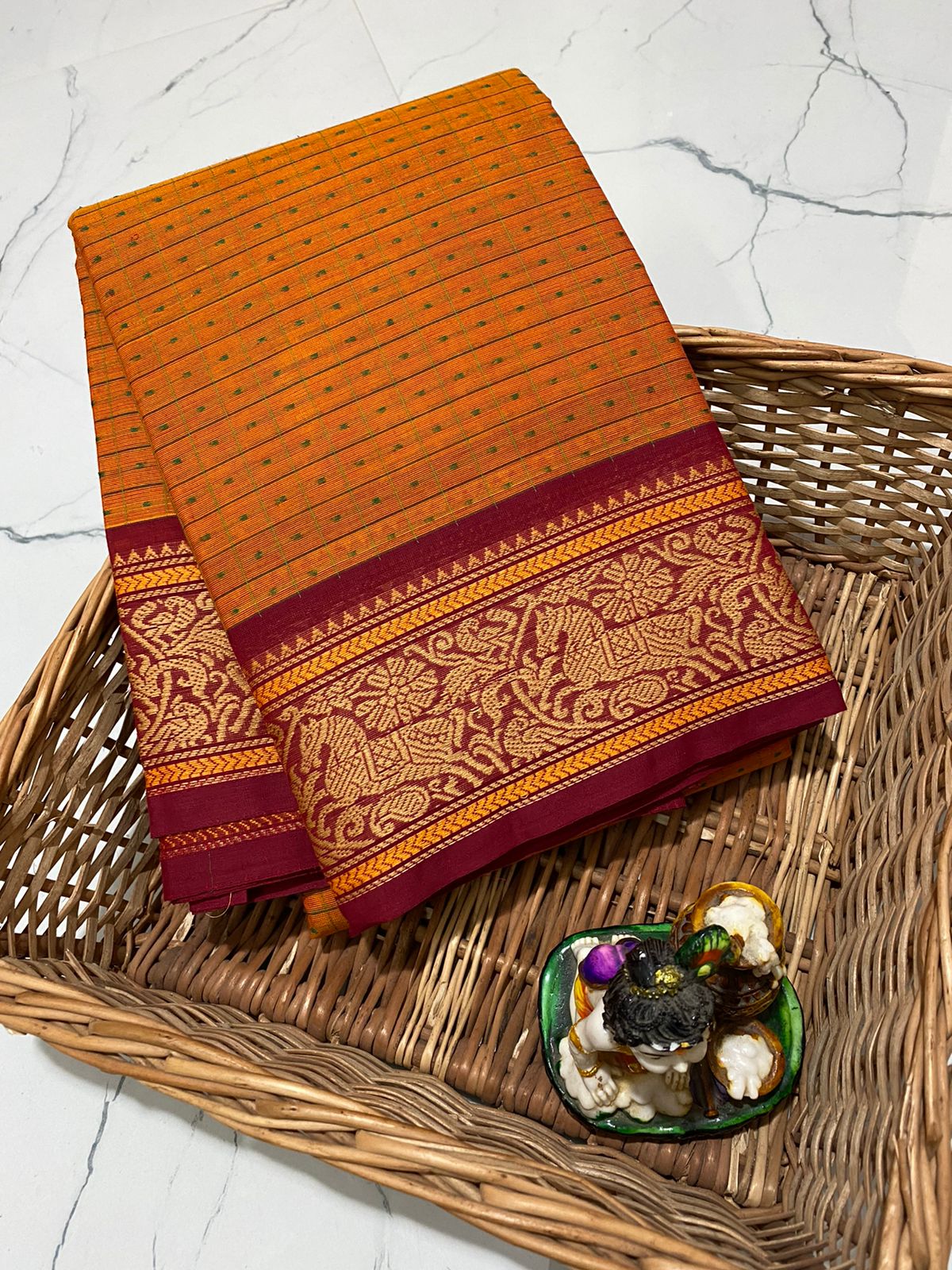 Kanchi cotton mini 1000 butta worked on saree - Vannamayil Fashions