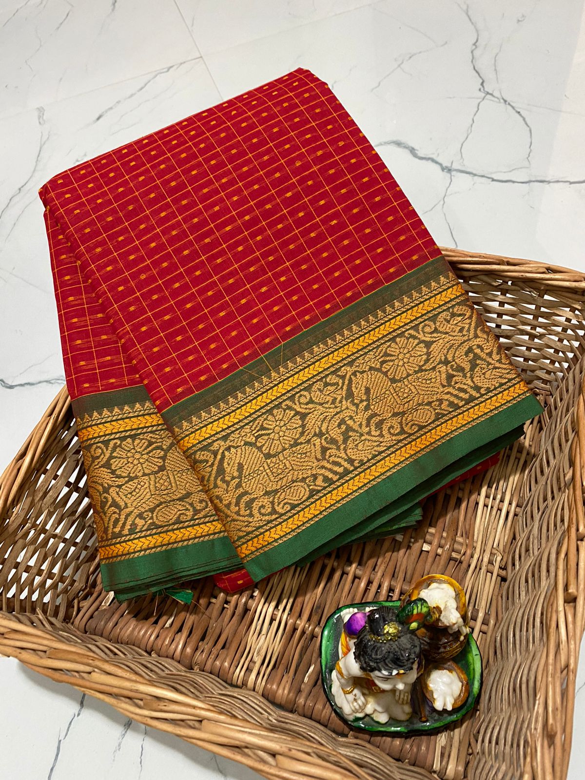 Kanchi cotton mini 1000 butta worked on saree - Vannamayil Fashions