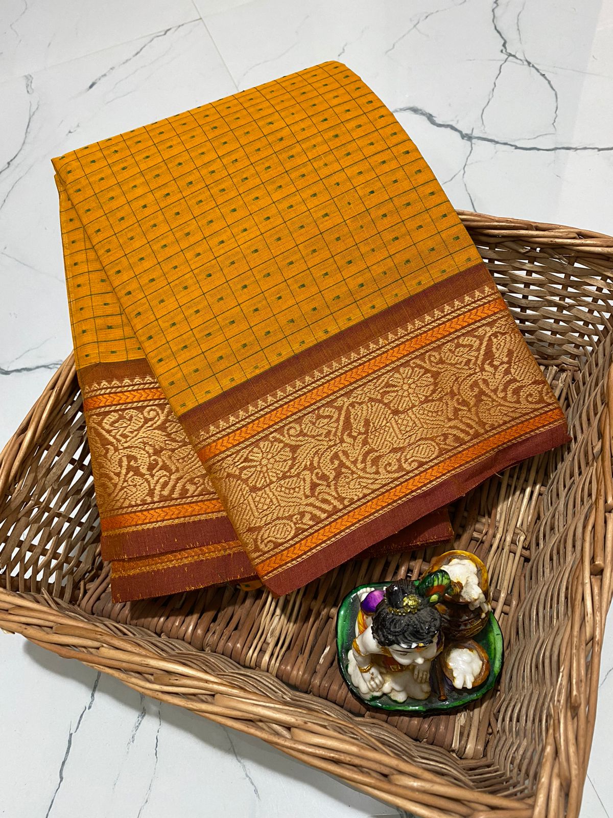 Kanchi cotton mini 1000 butta worked on saree - Vannamayil Fashions