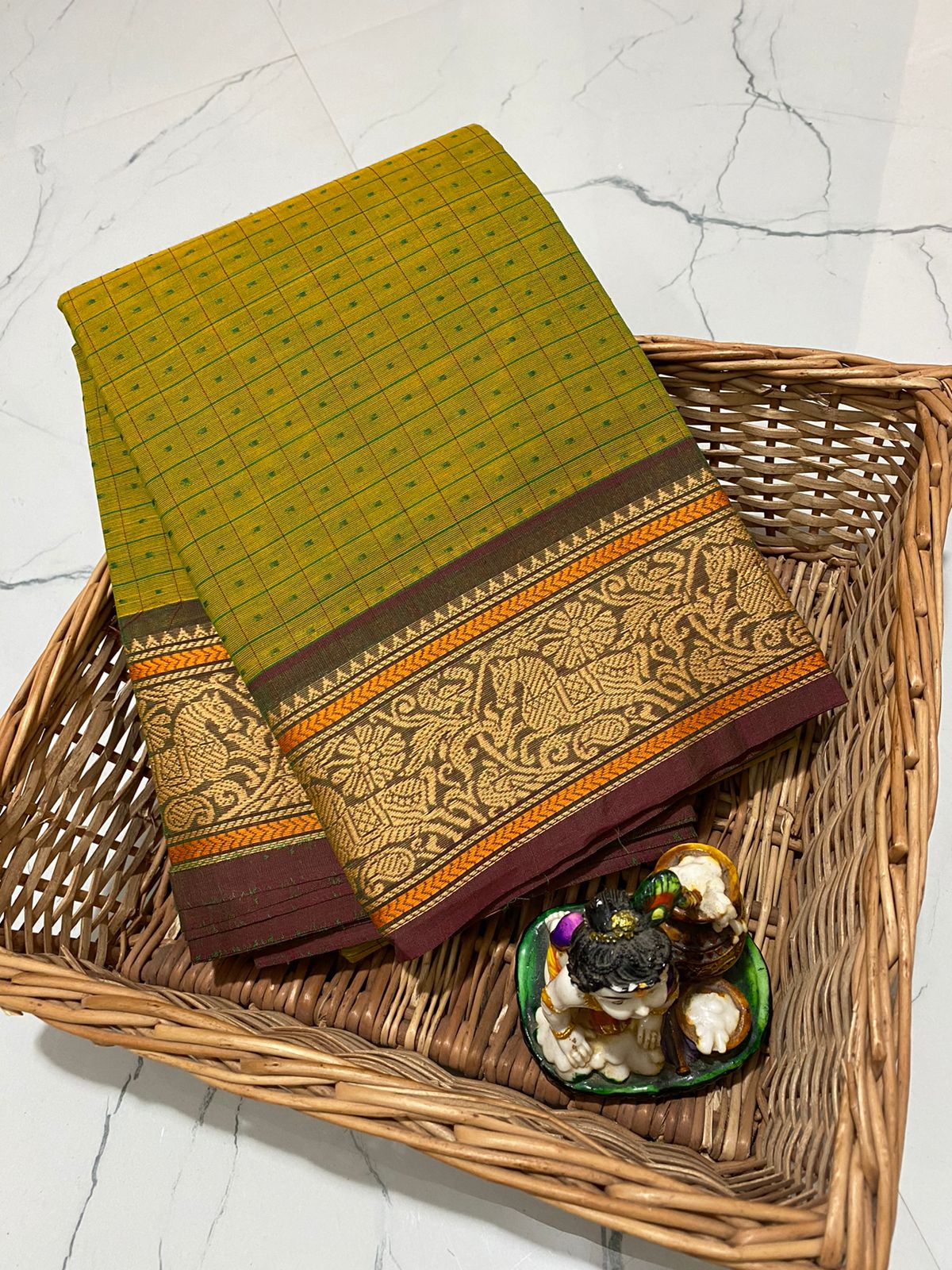 Kanchi cotton mini 1000 butta worked on saree - Vannamayil Fashions