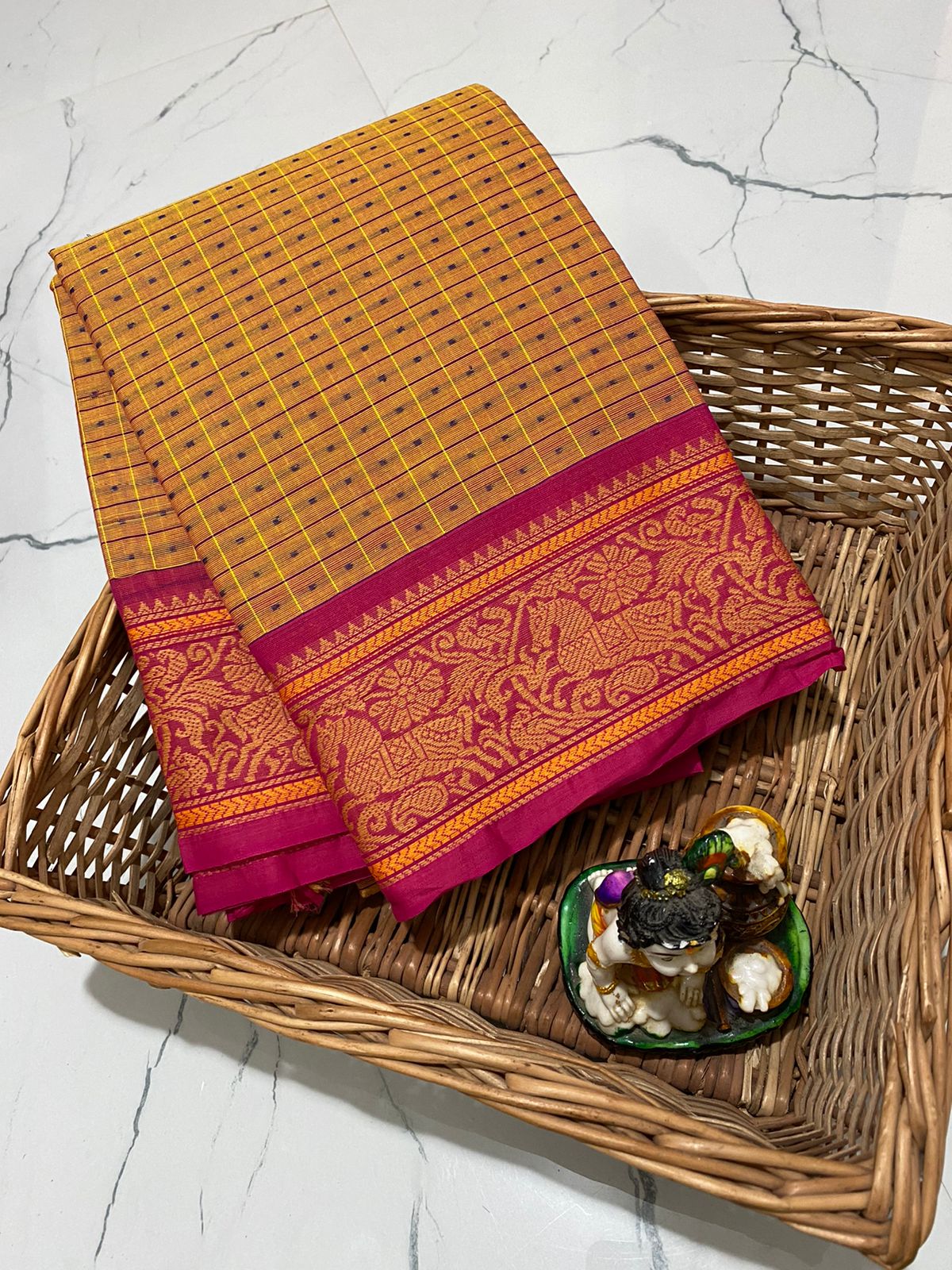 Kanchi cotton mini 1000 butta worked on saree - Vannamayil Fashions