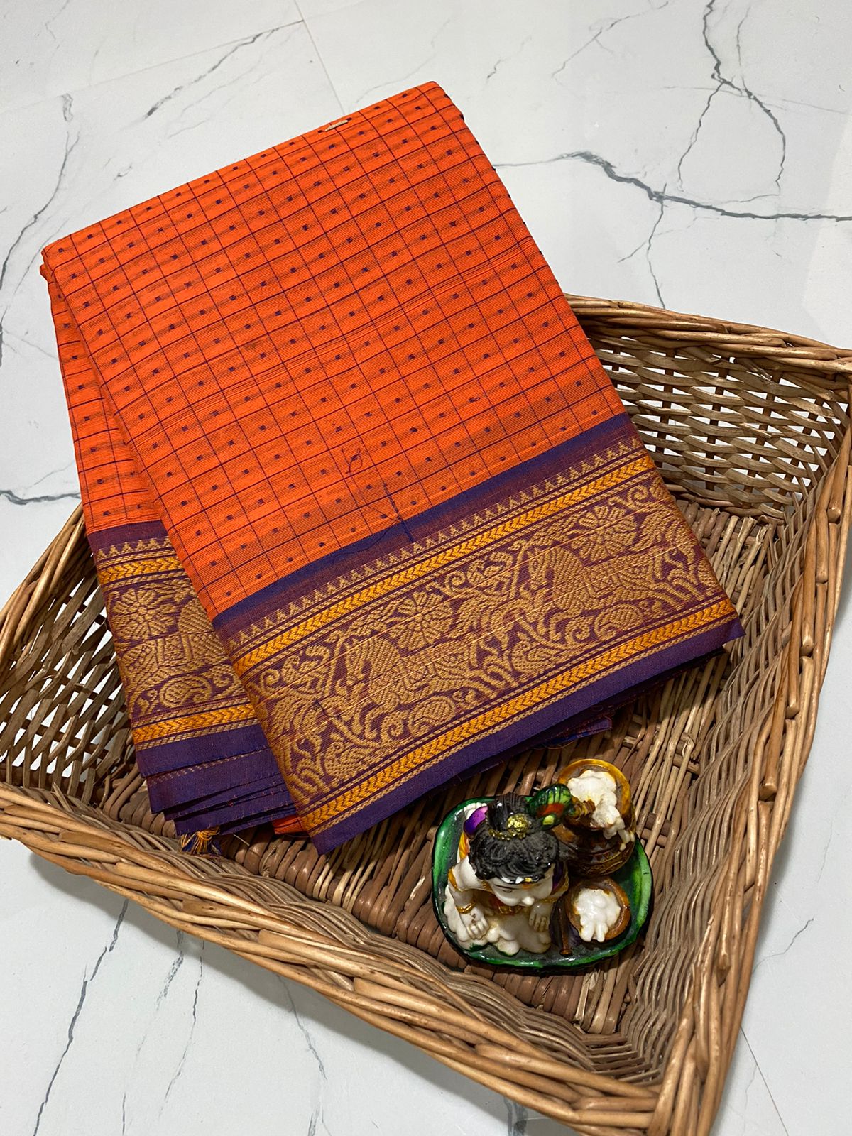 Kanchi cotton mini 1000 butta worked on saree - Vannamayil Fashions