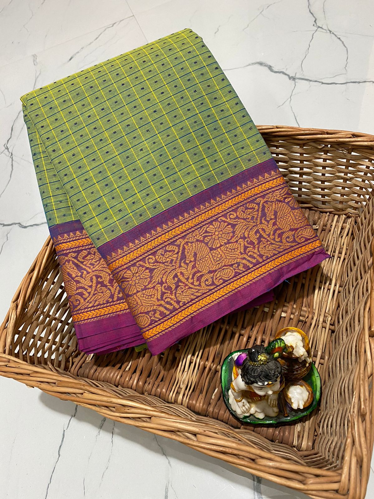 Kanchi cotton mini 1000 butta worked on saree - Vannamayil Fashions
