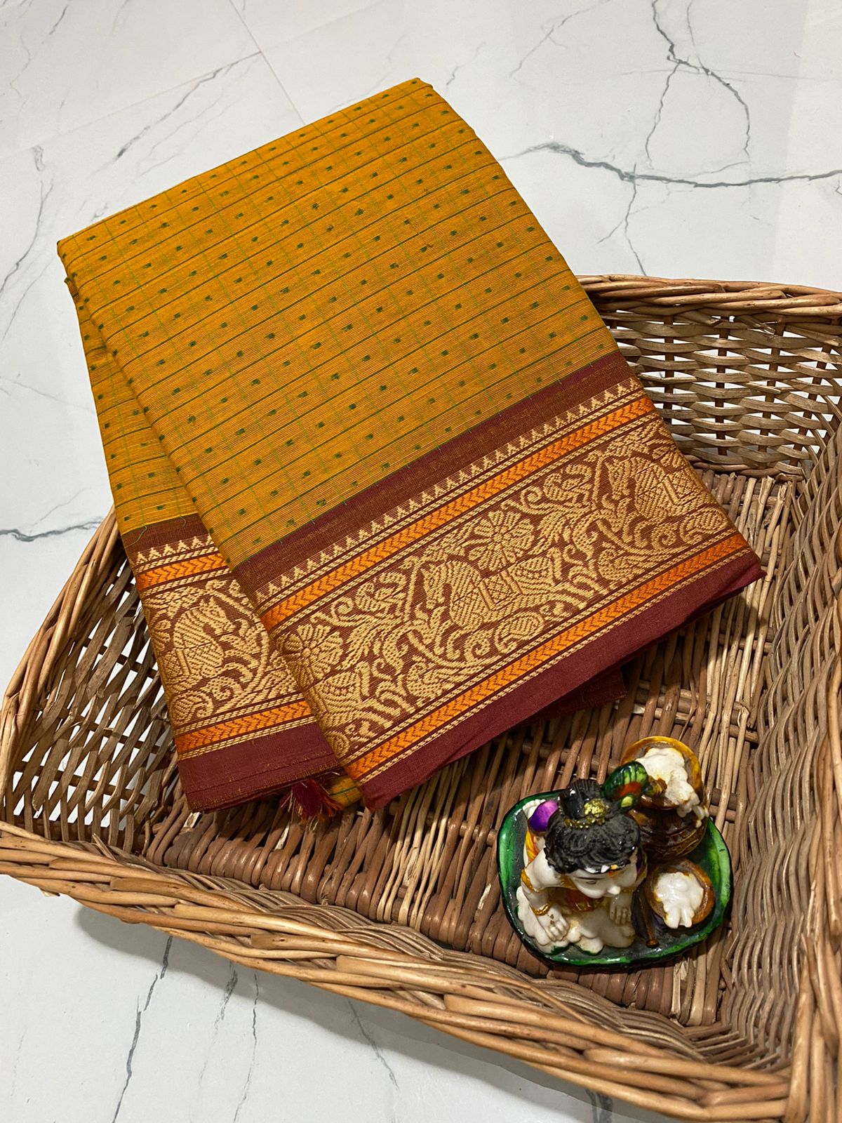 Kanchi cotton mini 1000 butta worked on saree - Vannamayil Fashions