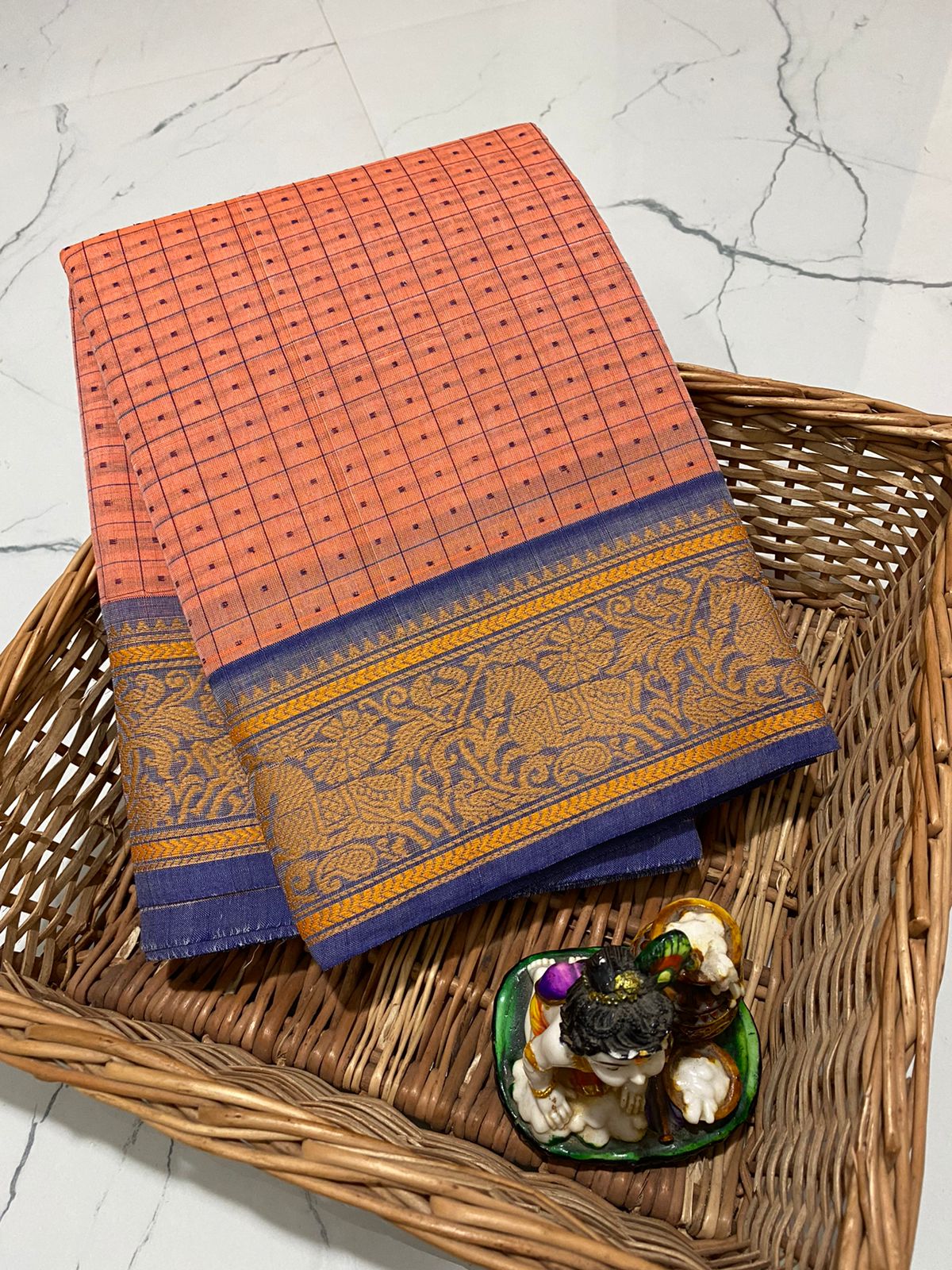 Kanchi cotton mini 1000 butta worked on saree - Vannamayil Fashions