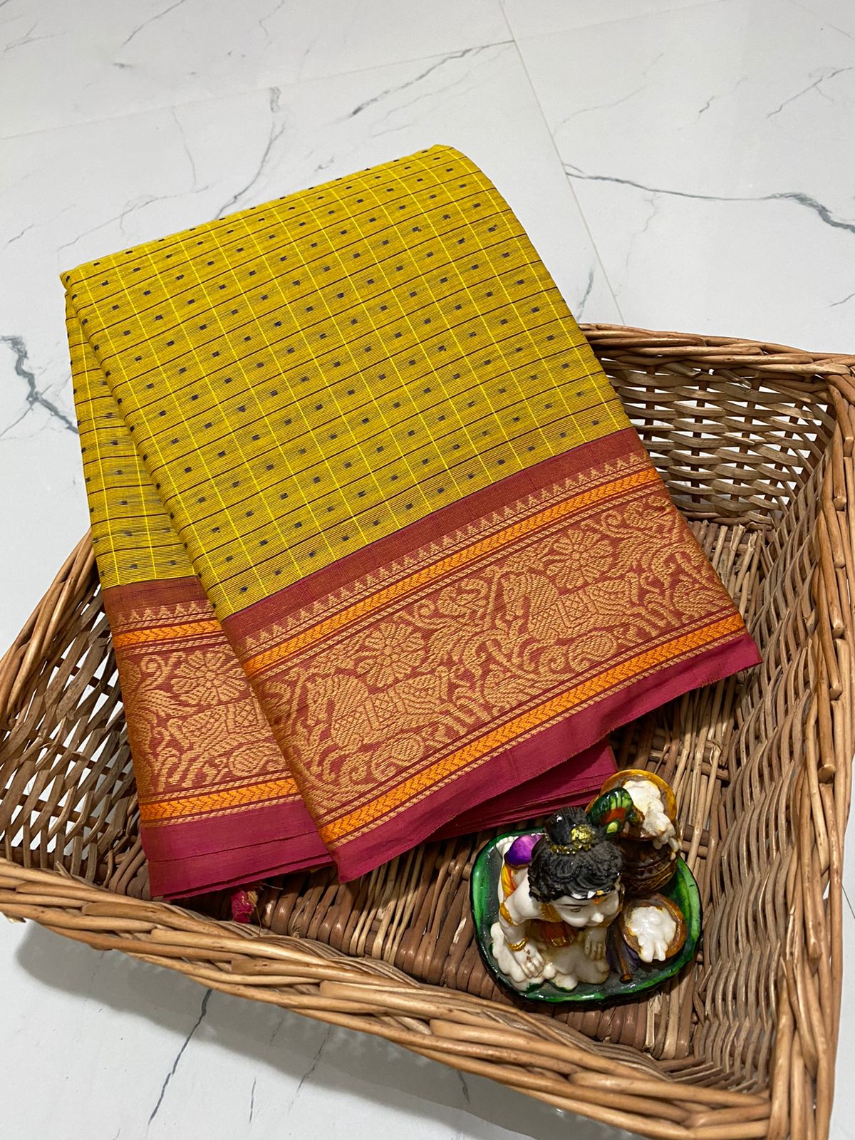 Kanchi cotton mini 1000 butta worked on saree - Vannamayil Fashions