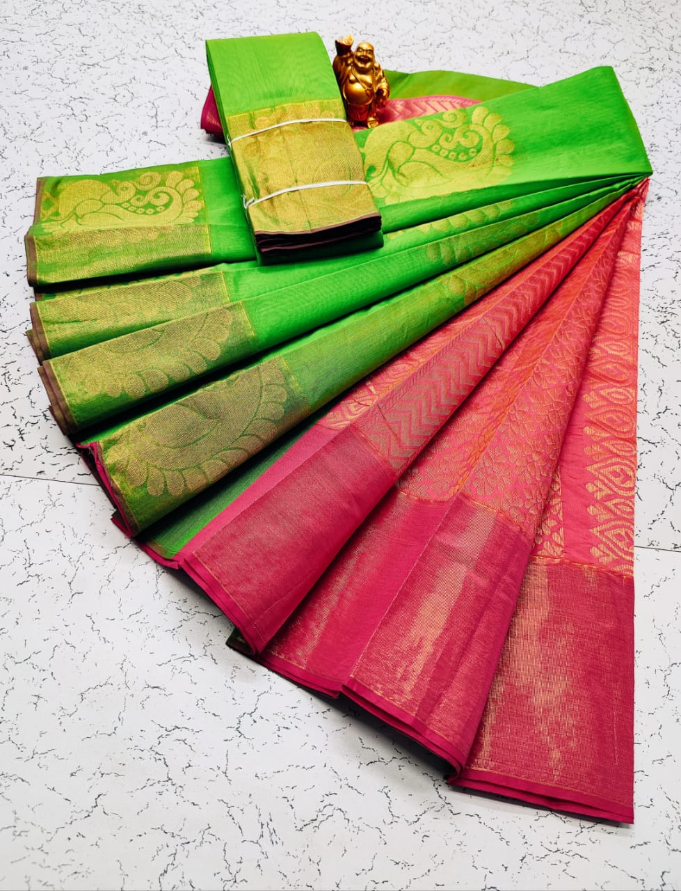 Kora silk cotton saree - Vannamayil Fashions