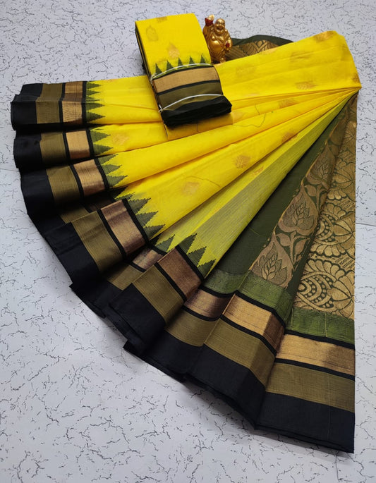 Kora silk cotton tower korvai kottanchi saree - Vannamayil Fashions