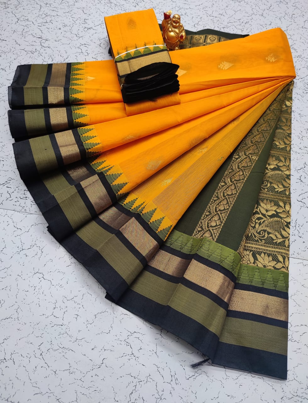 Kora silk cotton tower korvai kottanchi saree - Vannamayil Fashions
