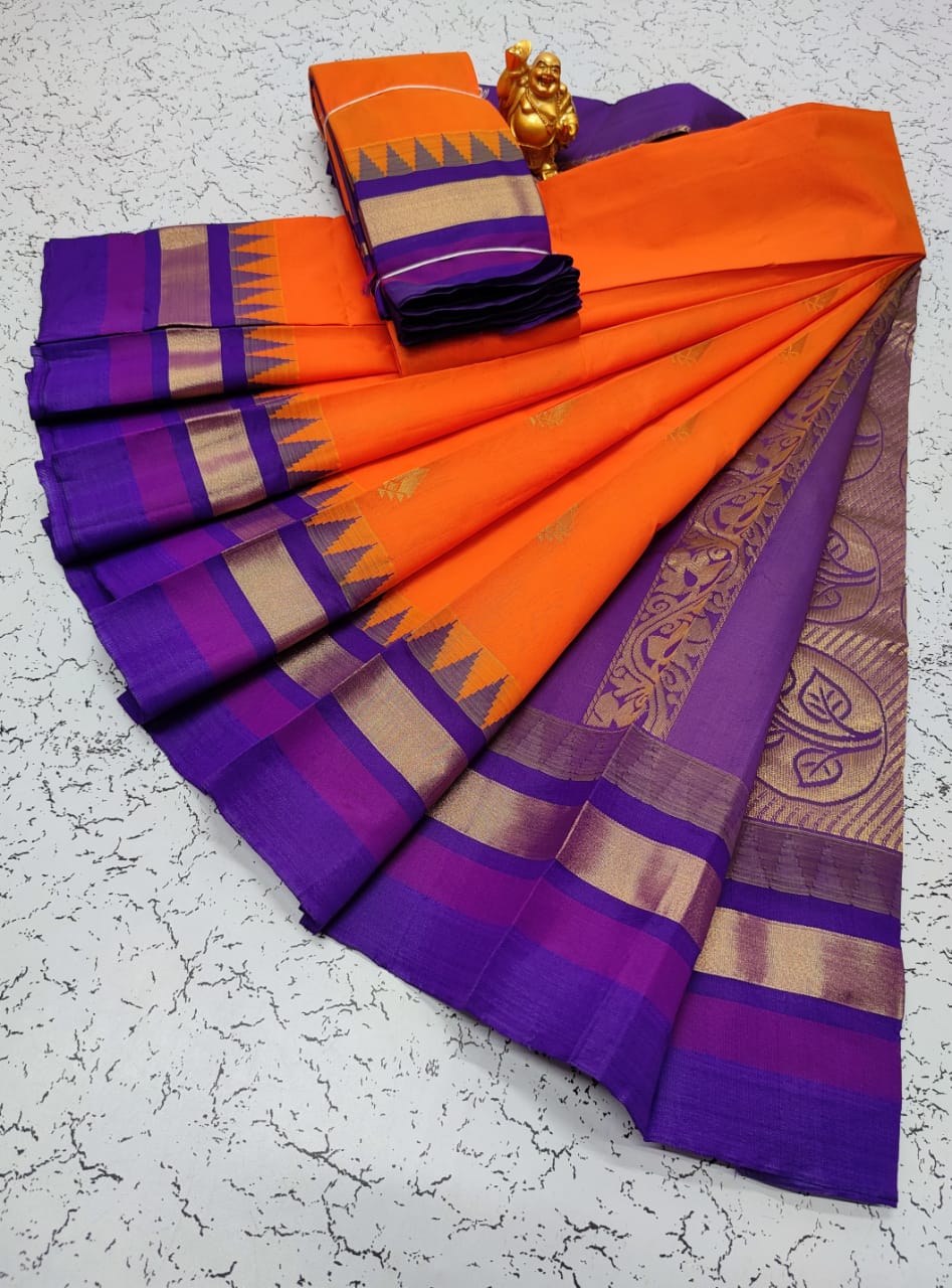 Kora silk cotton tower korvai kottanchi saree - Vannamayil Fashions