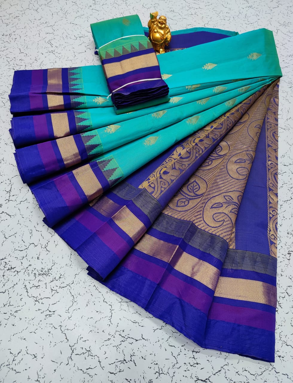 Kora silk cotton tower korvai kottanchi saree - Vannamayil Fashions