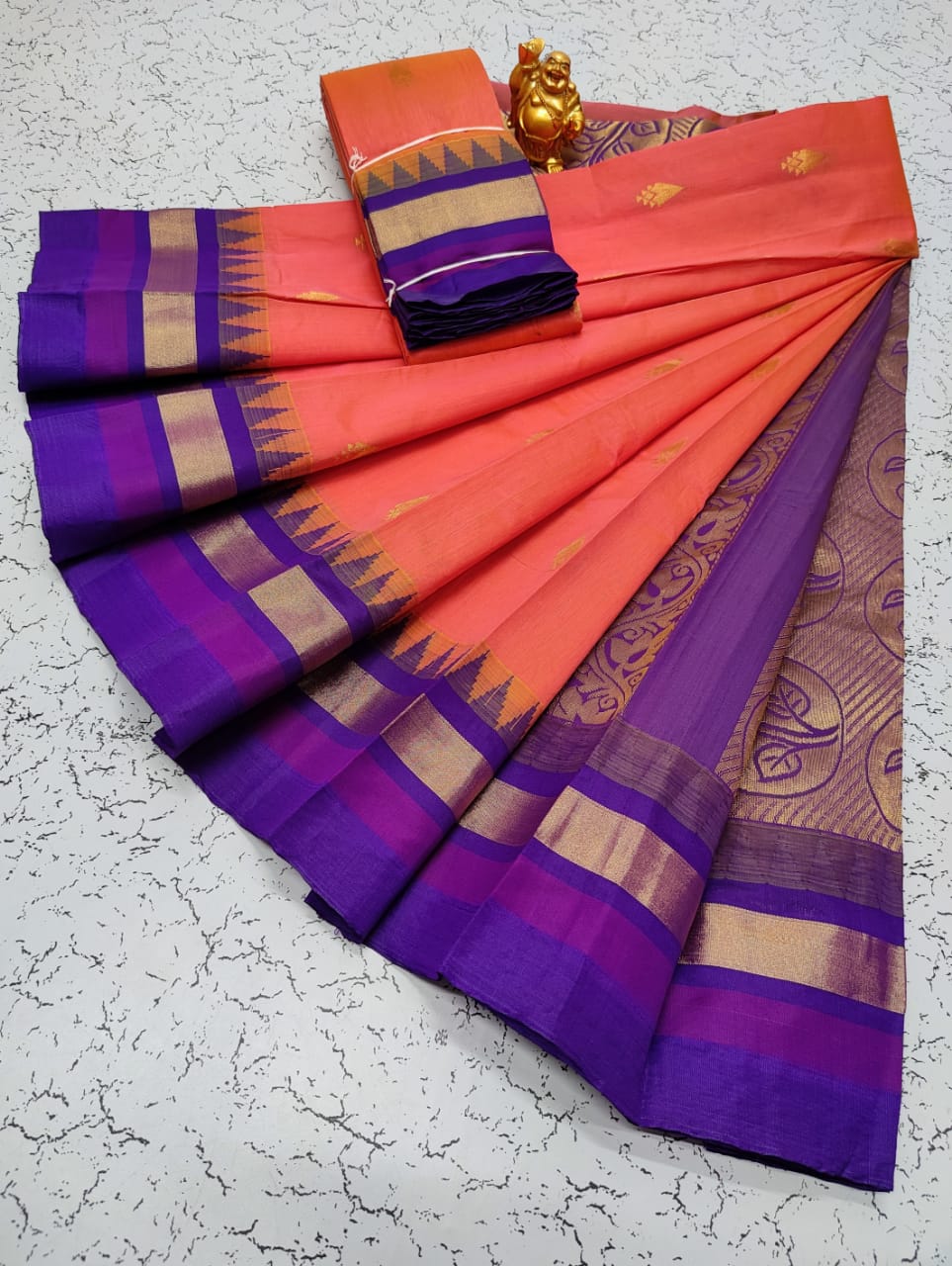 Kora silk cotton tower korvai kottanchi saree - Vannamayil Fashions