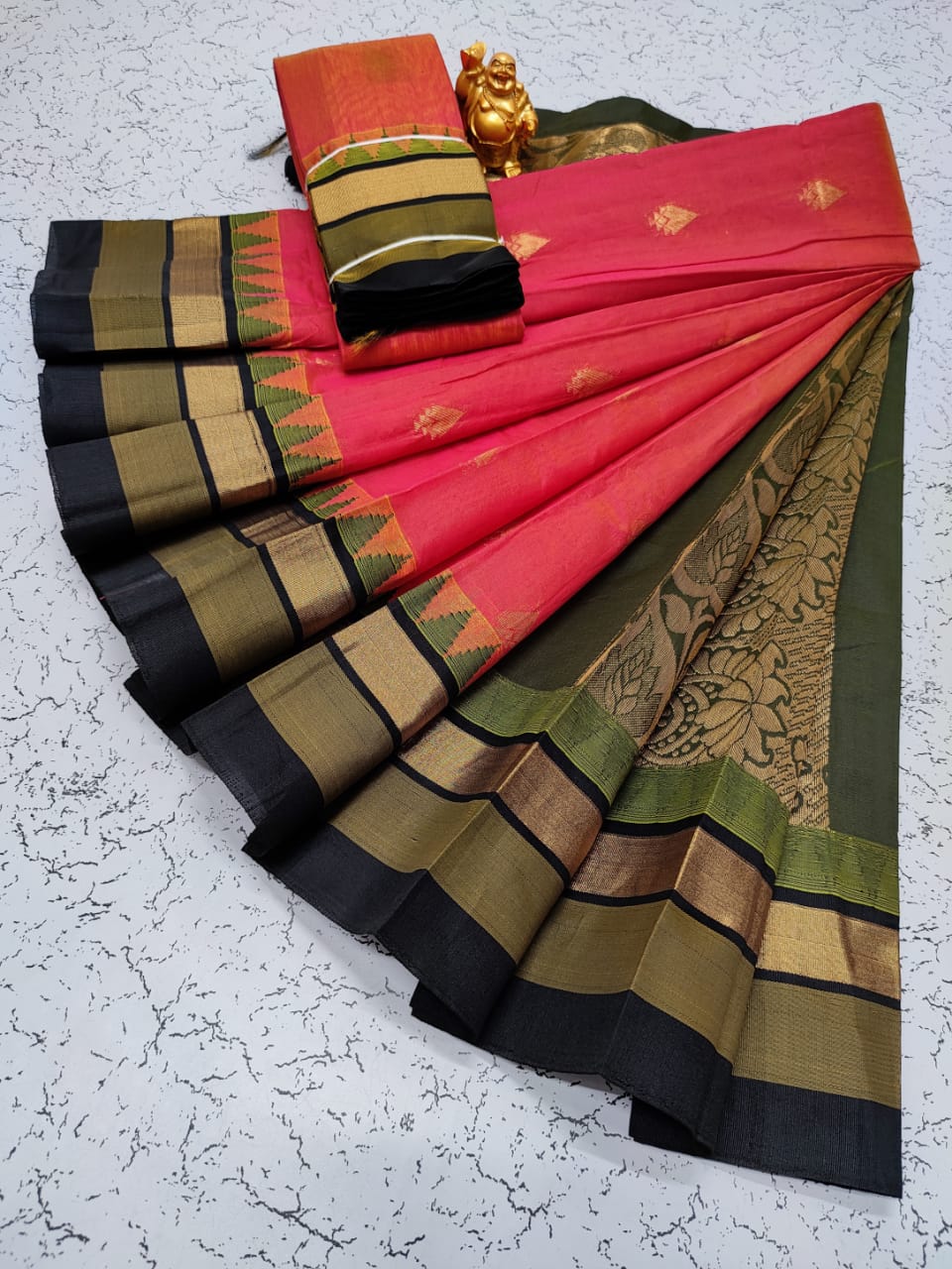 Kora silk cotton tower korvai kottanchi saree - Vannamayil Fashions