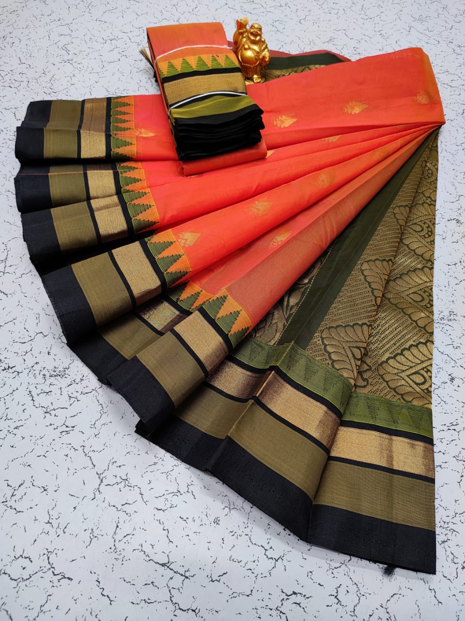Kora silk cotton tower korvai kottanchi saree - Vannamayil Fashions