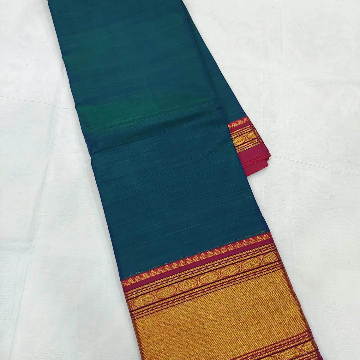 Mangalagiri cotton beautiful mini kanchi zari border full plain saree - Vannamayil Fashions