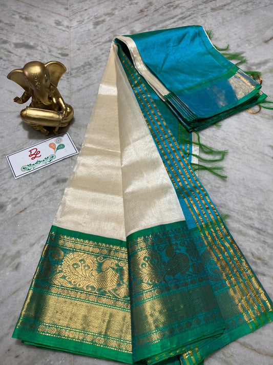 Mangalagiri kuppatam pattu kanchi border saree - Vannamayil Fashions