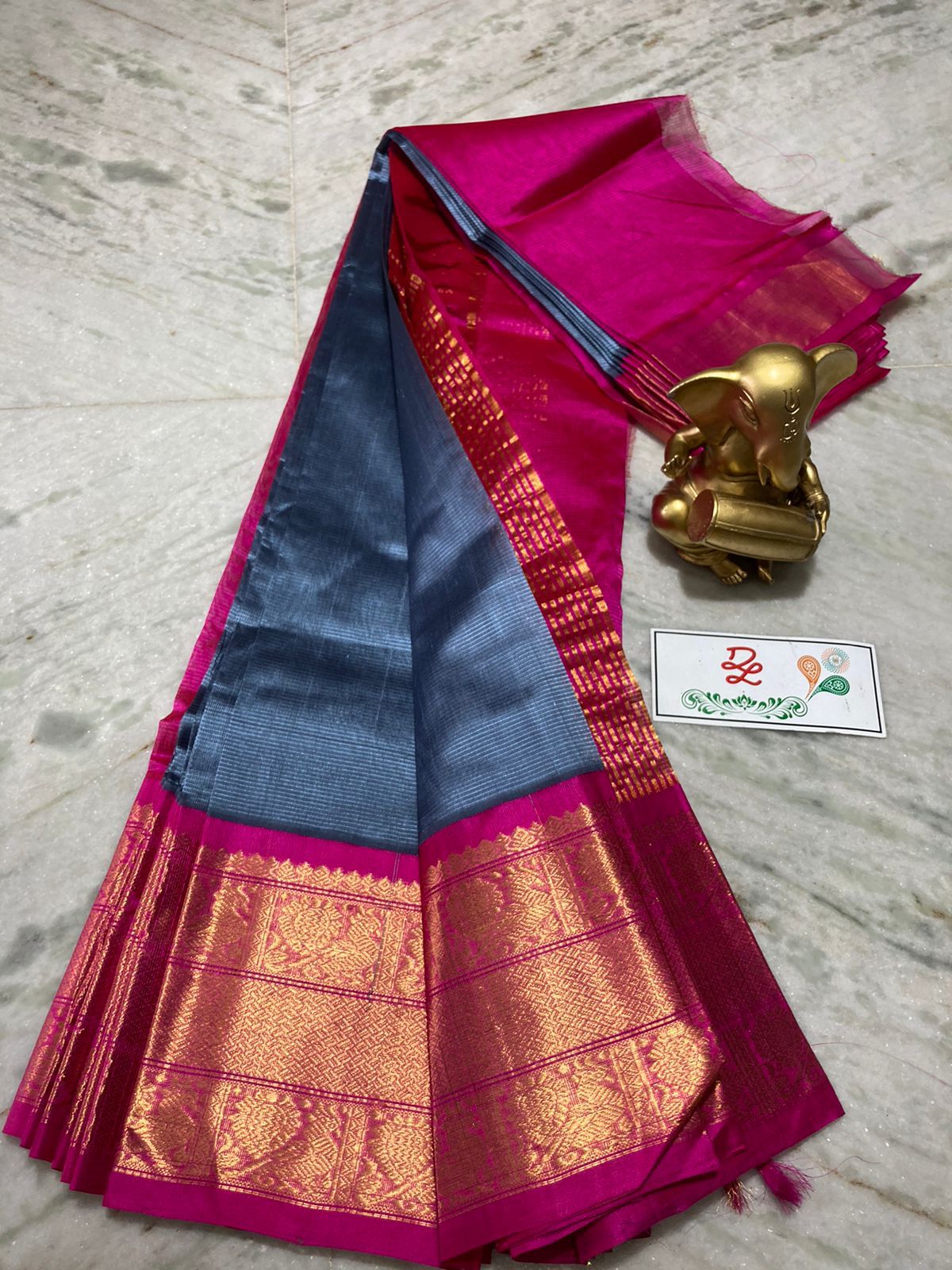 Mangalagiri kuppatam pattu kanchi border saree - Vannamayil Fashions
