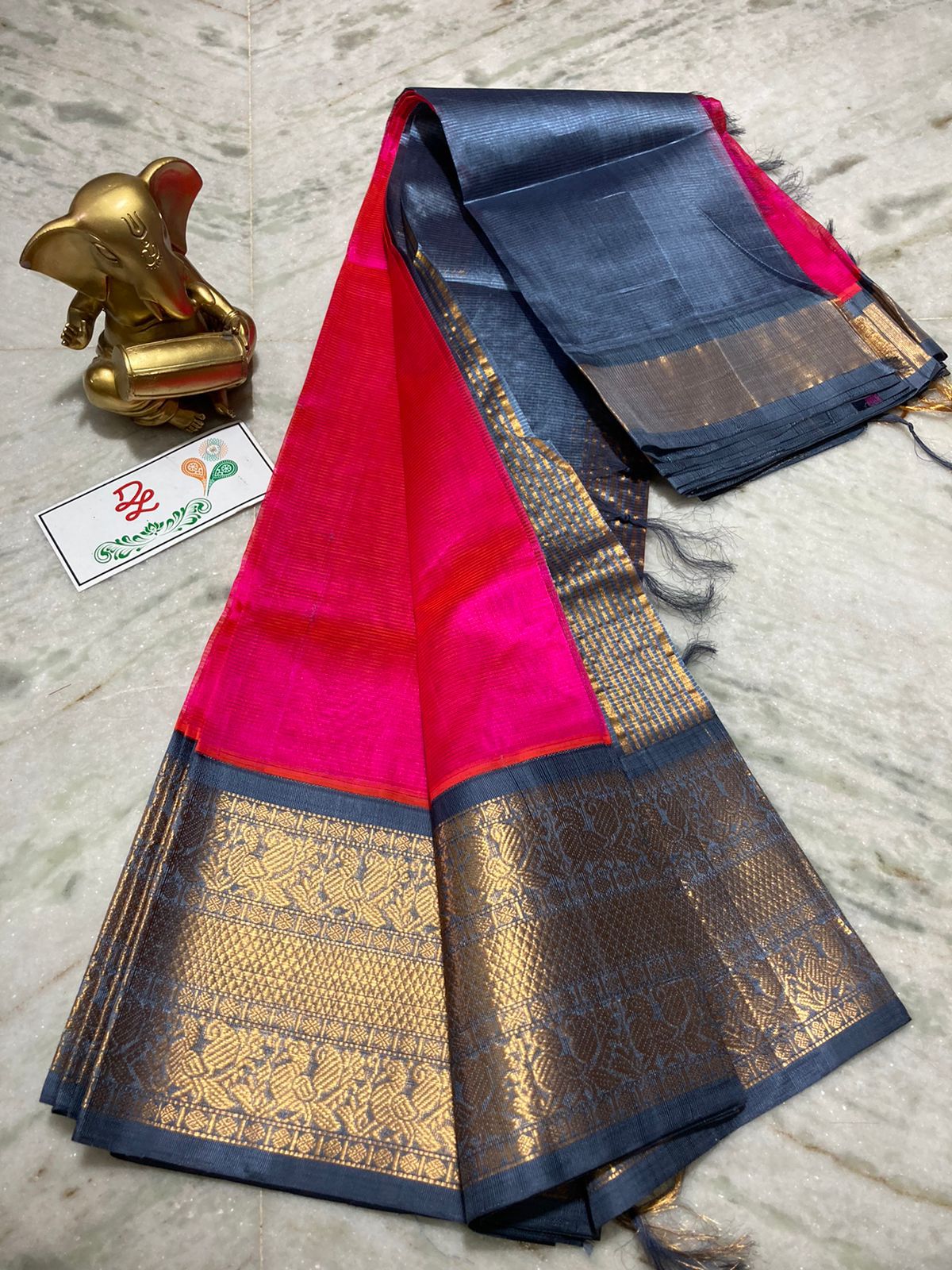 Mangalagiri kuppatam pattu kanchi border saree - Vannamayil Fashions