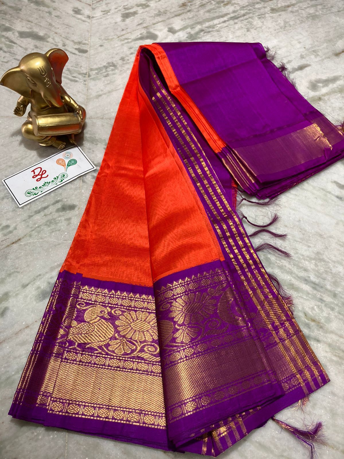 Mangalagiri kuppatam pattu kanchi border saree - Vannamayil Fashions