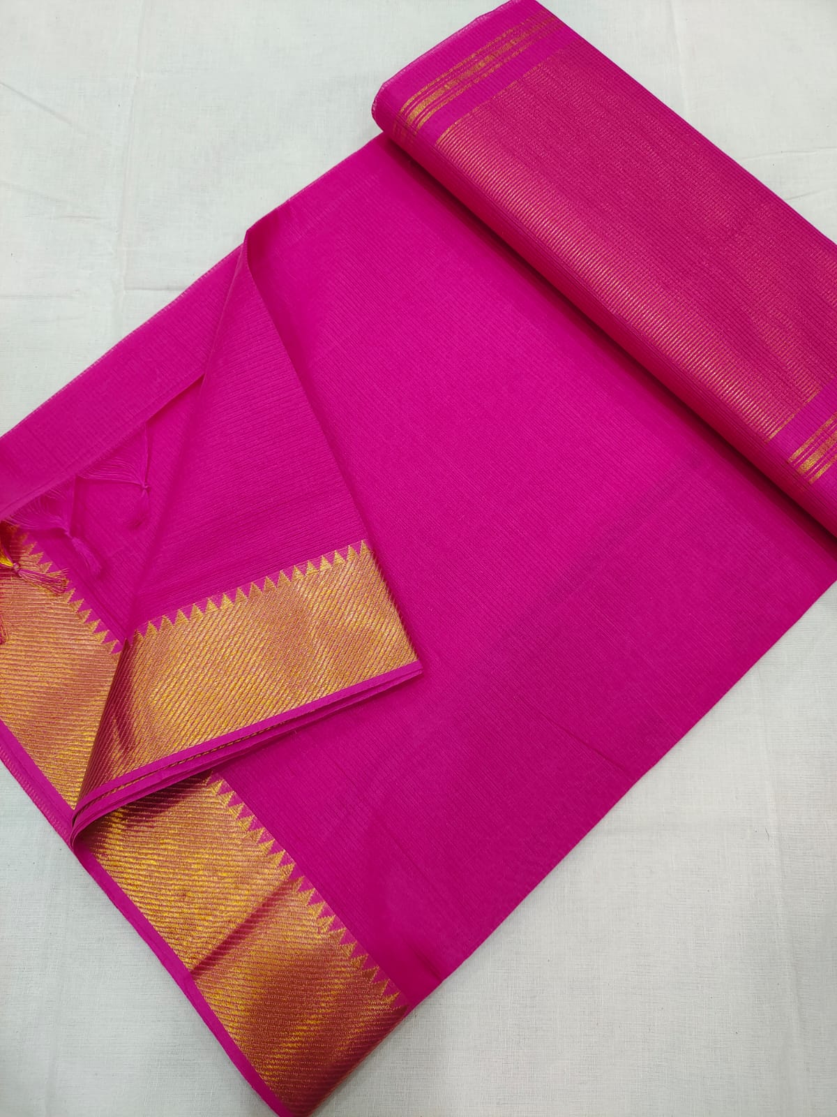 Mangalagiri pure 100 handloom cotton beautiful plain saree - Vannamayil Fashions