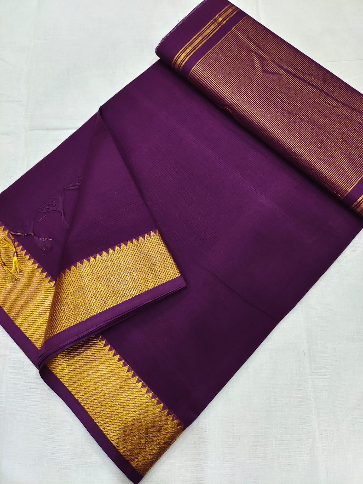 Mangalagiri pure 100 handloom cotton beautiful plain saree - Vannamayil Fashions