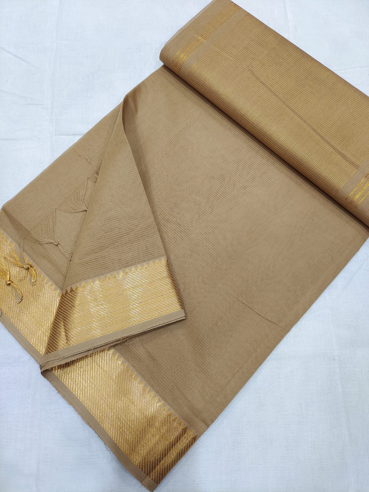 Mangalagiri pure 100 handloom cotton beautiful plain saree - Vannamayil Fashions