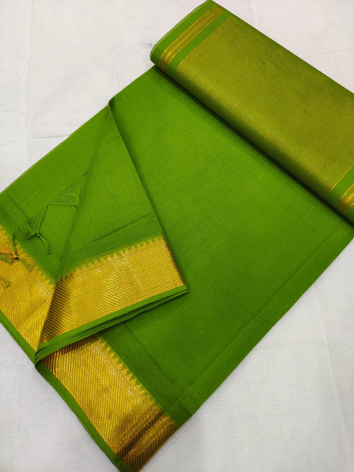 Mangalagiri pure 100 handloom cotton beautiful plain saree - Vannamayil Fashions