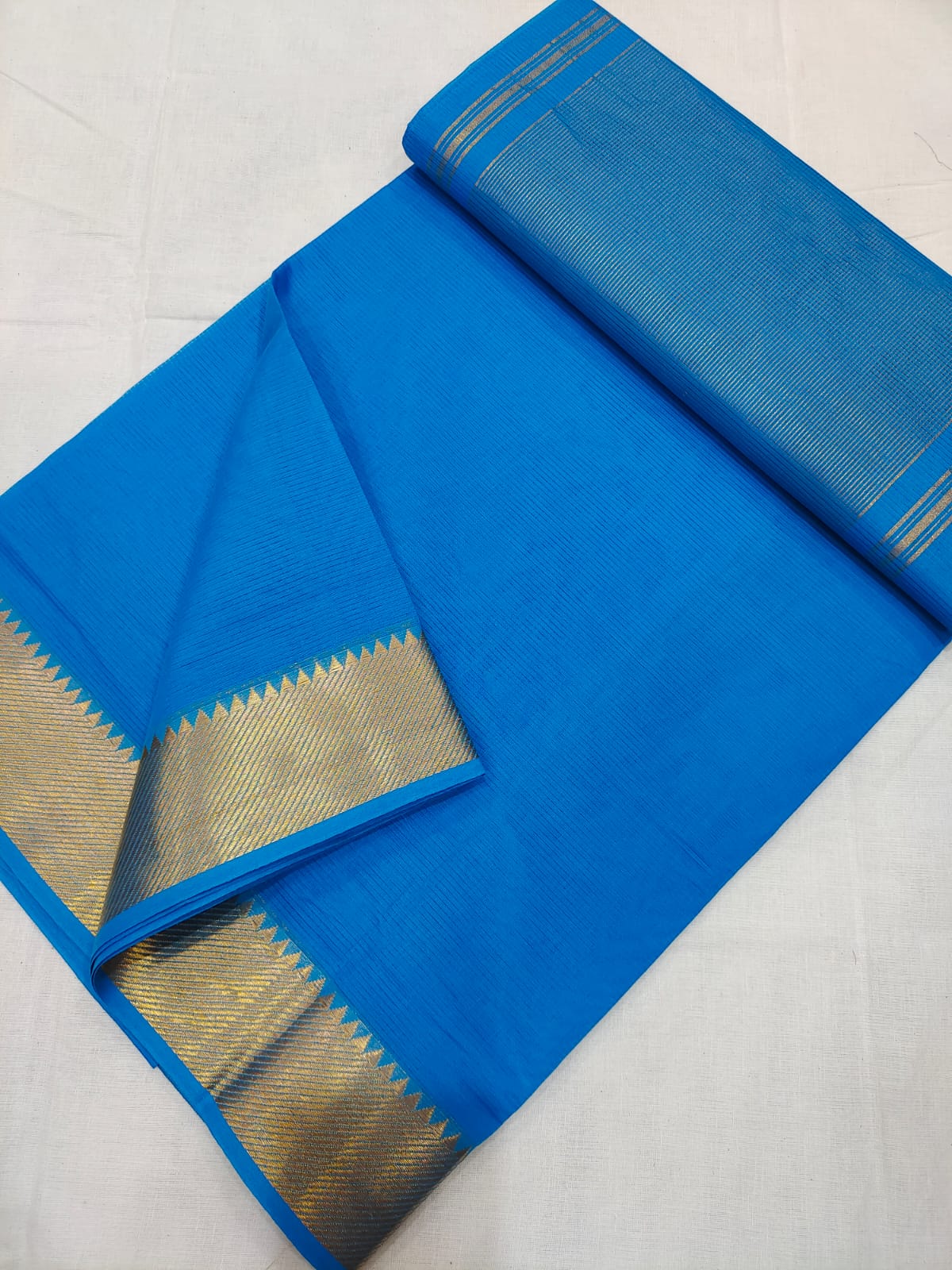 Mangalagiri pure 100 handloom cotton beautiful plain saree - Vannamayil Fashions