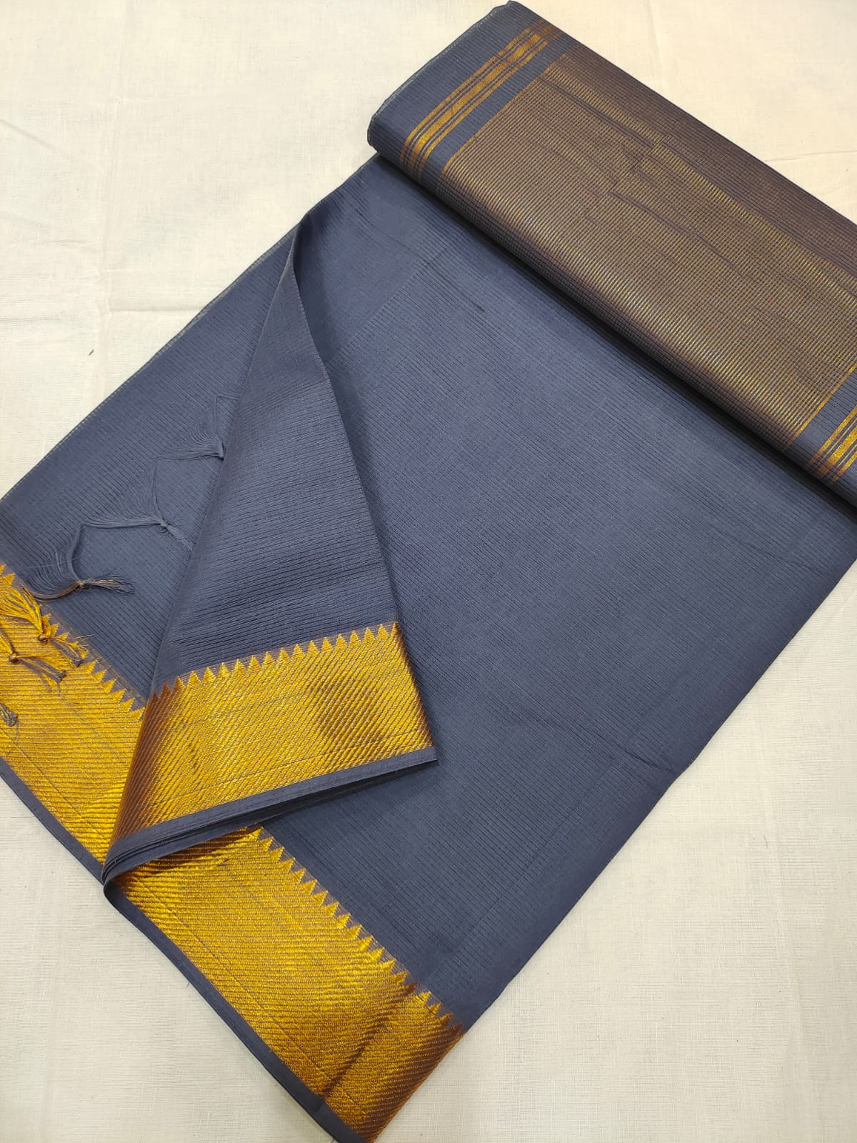 Mangalagiri pure 100 handloom cotton beautiful plain saree - Vannamayil Fashions