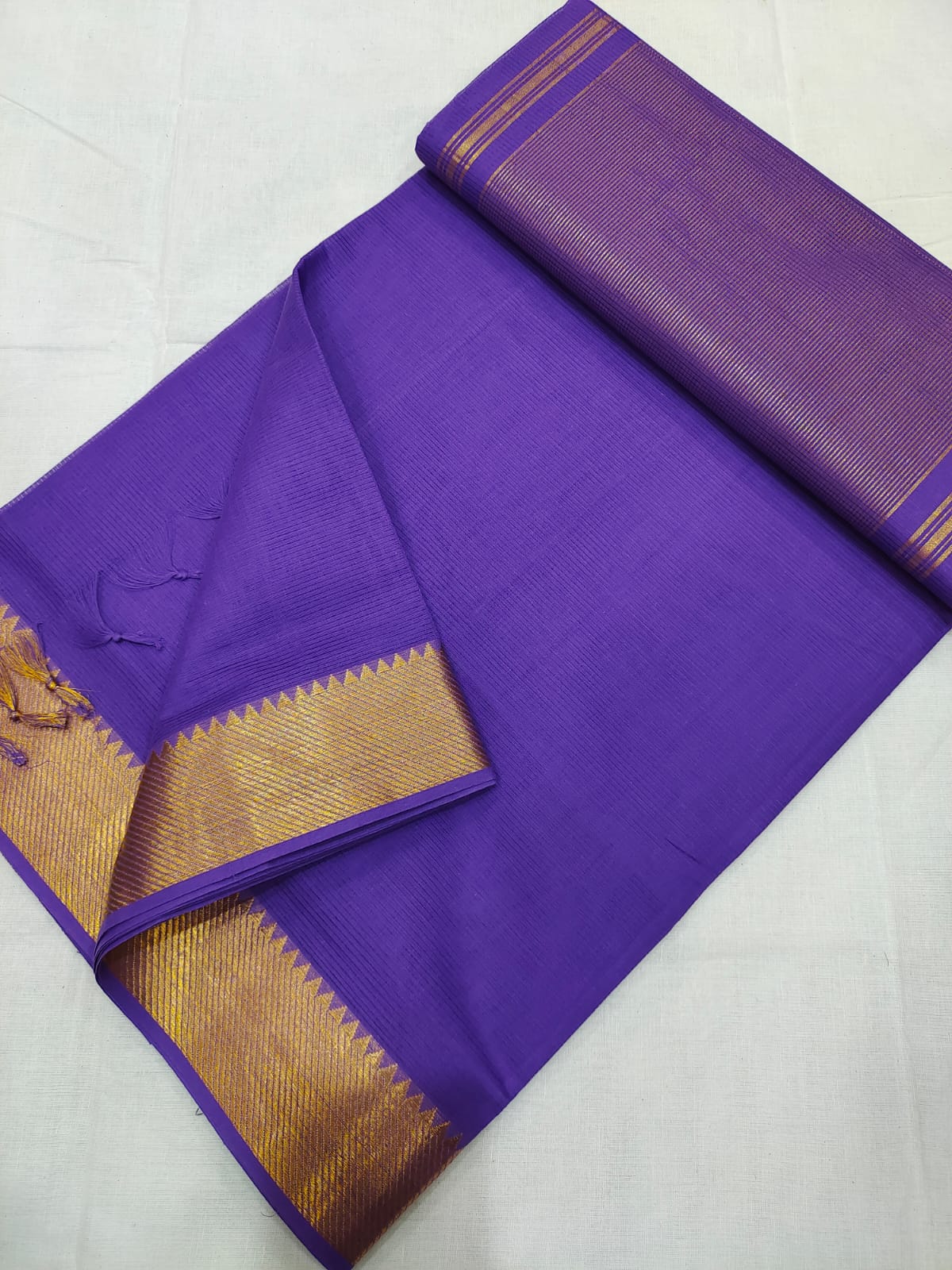 Mangalagiri pure 100 handloom cotton beautiful plain saree - Vannamayil Fashions
